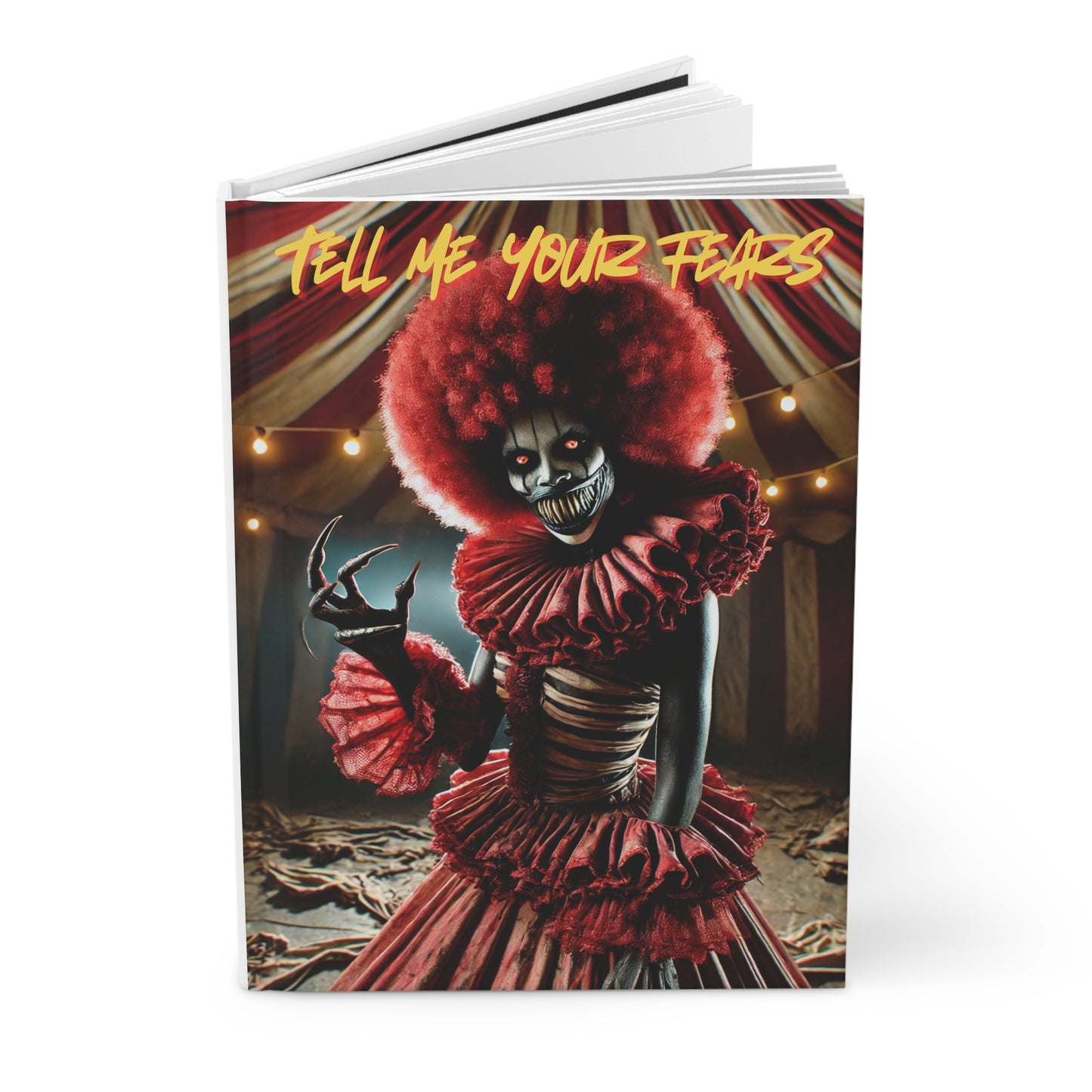 Creepy Clown Hardcover Journal | Horror Notebook, Gift for Halloween, Unique Journal, Ghastly Clown Diary, Spooky Writing Book