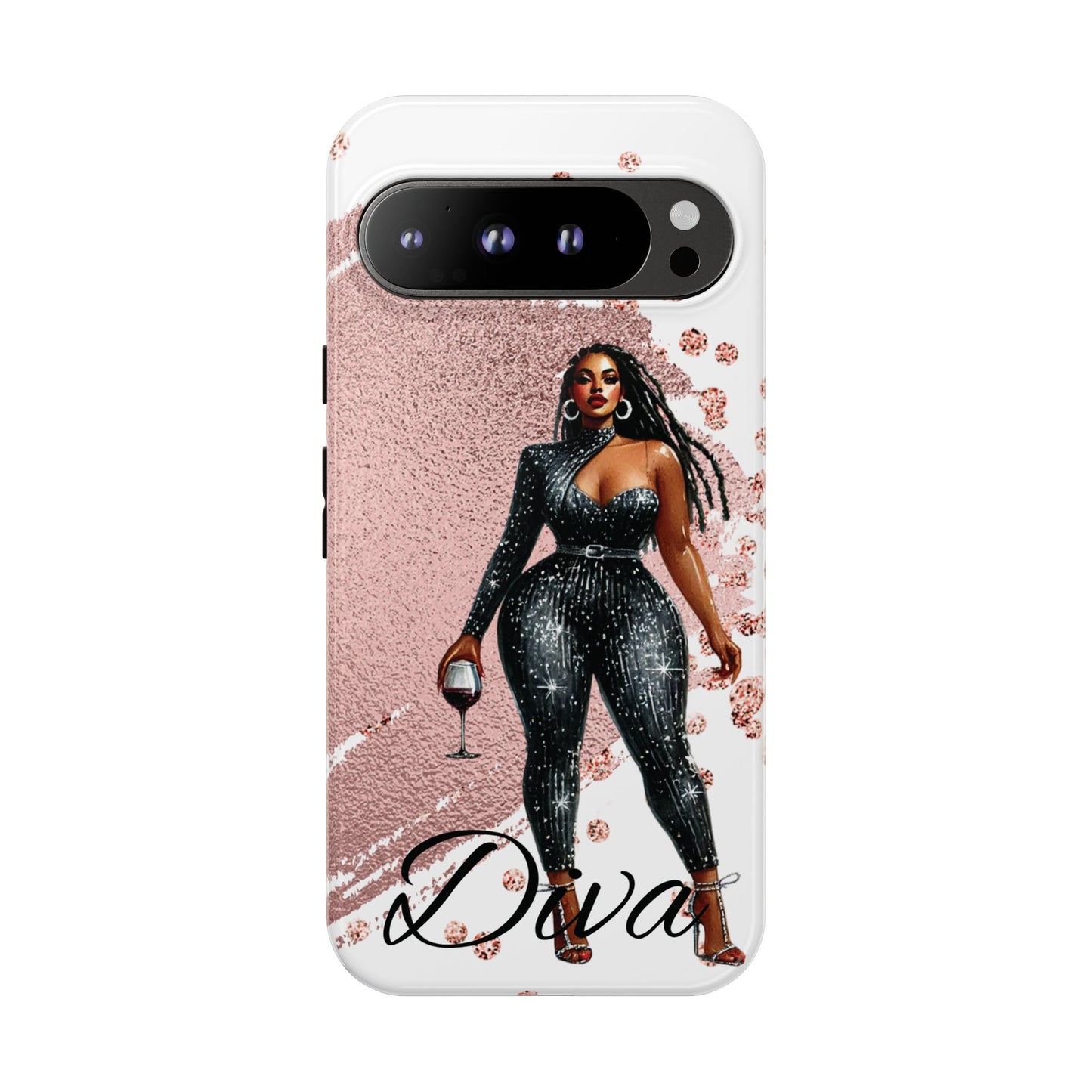 Glamorous Diva Cell Phone Case, Stylish Female Beauty Cover, Tough Cases for Women, Fabulous Girl Boss Accessories, Fashionable Lady Phone