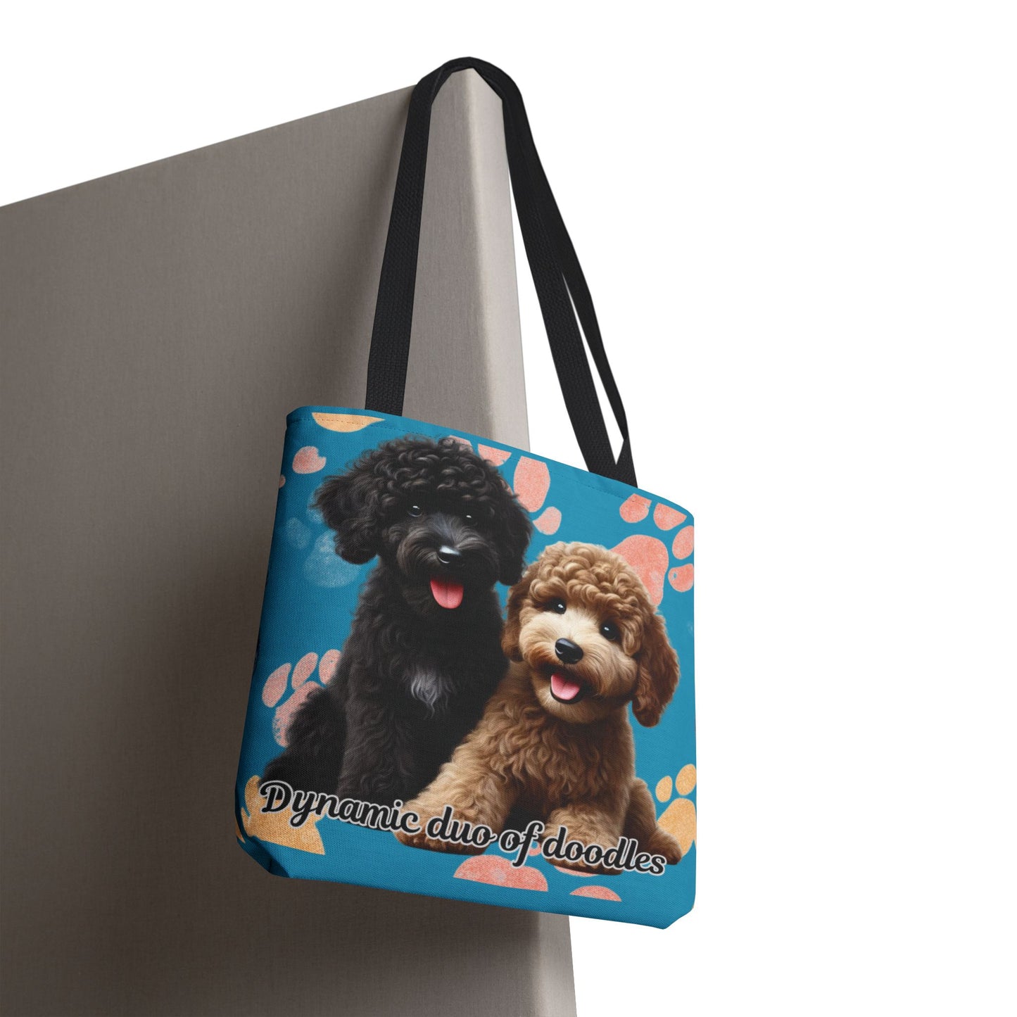 Doodle Puppies Paw Print Tote Bag | All-Over Print