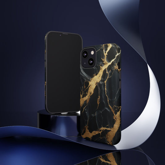 Marble Phone Case with Gold Accents | Tough Cases | Luxury Phone Cover for Him/Her | Elegant Accessory | Gift for Birthdays, Holidays