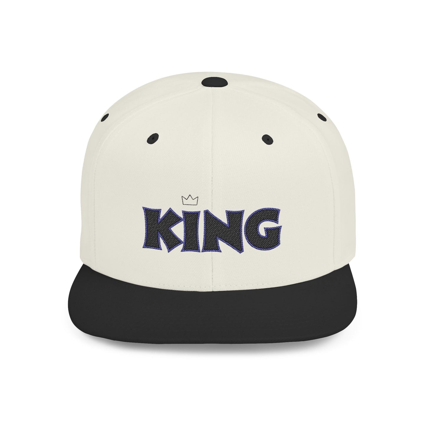 King Flat Bill Snapback Hat, Trendy Cap for Men, Streetwear Fashion, Gift for Him, Birthday or Father's Day Present