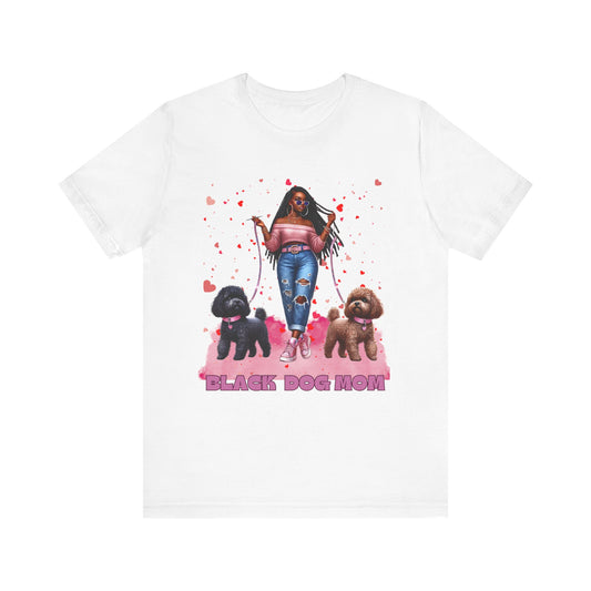 Black Dog Mom Tee, Cute Dog Lover Shirt, Pet Owner Gift, Valentine's Day Gift, Dog Mom Apparel, Animal Lover T-Shirt, Casual Style