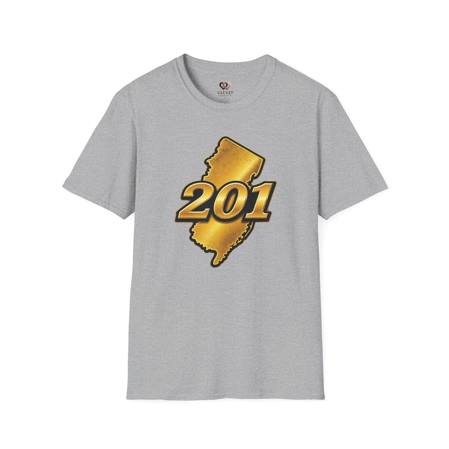 New Jersey 201 Area Code Gold T-Shirt