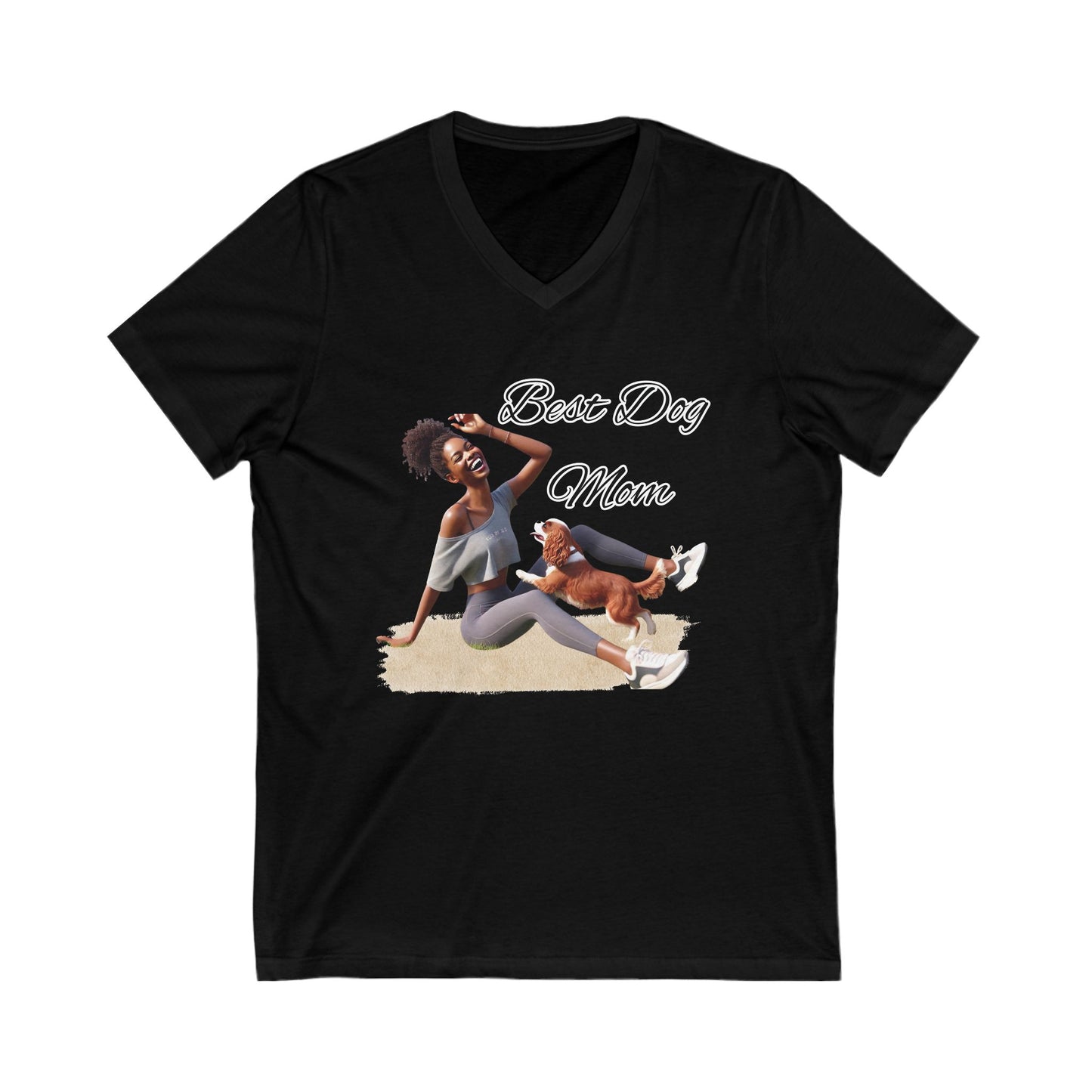 Best Dog Mom V-Neck Tee, Funny Dog Lover Shirt, Pet Mom Gift, Animal Lover Apparel, Casual Wear for Dog Owners