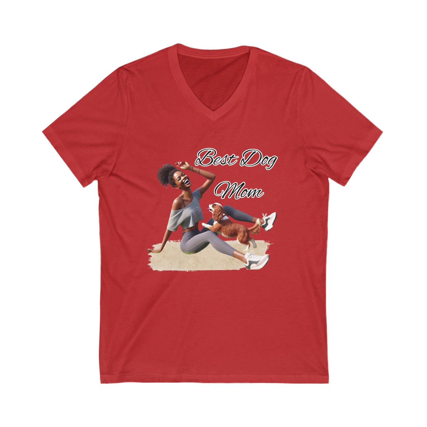 Best Dog Mom V-Neck Tee, Funny Dog Lover Shirt, Pet Mom Gift, Animal Lover Apparel, Casual Wear for Dog Owners