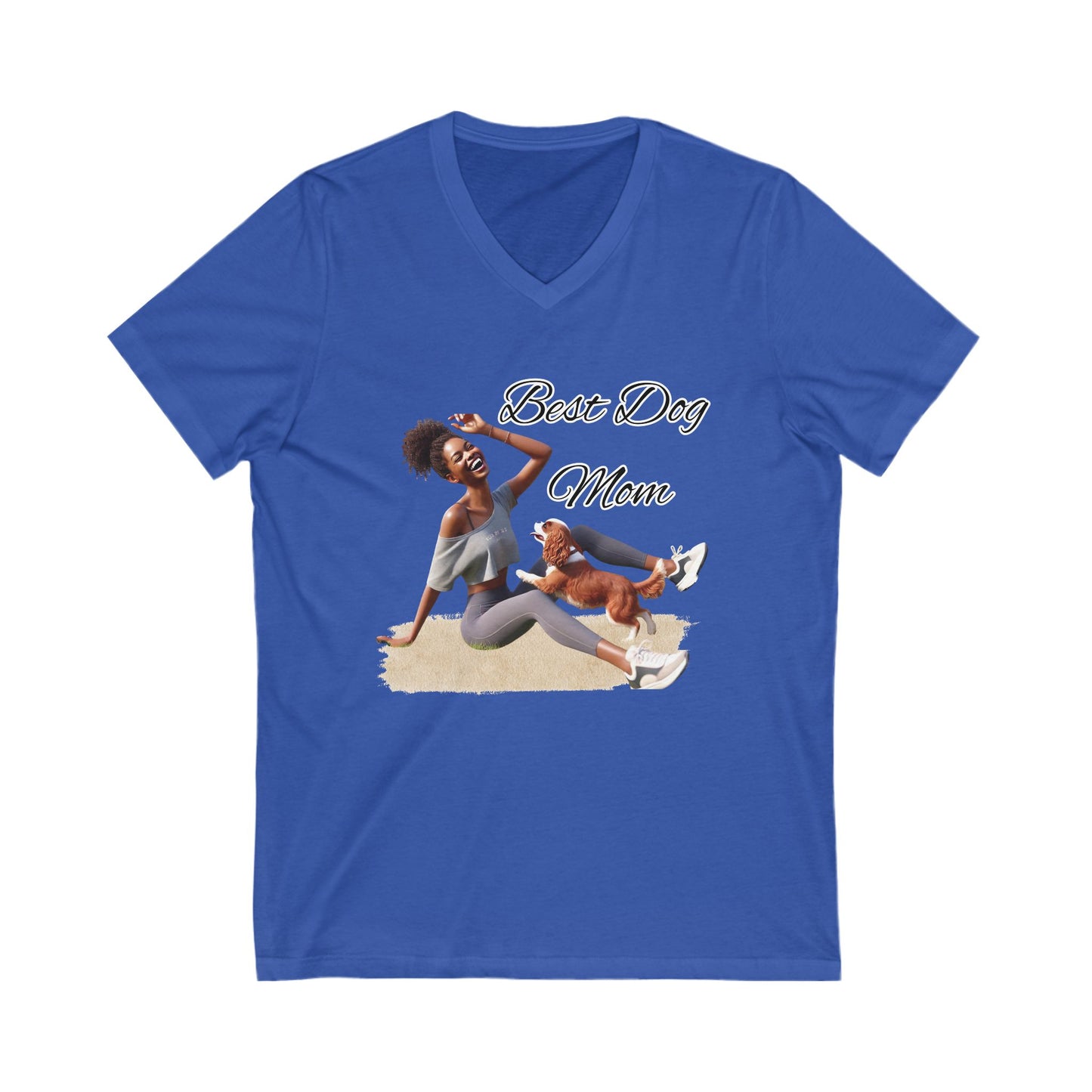 Best Dog Mom V-Neck Tee, Funny Dog Lover Shirt, Pet Mom Gift, Animal Lover Apparel, Casual Wear for Dog Owners