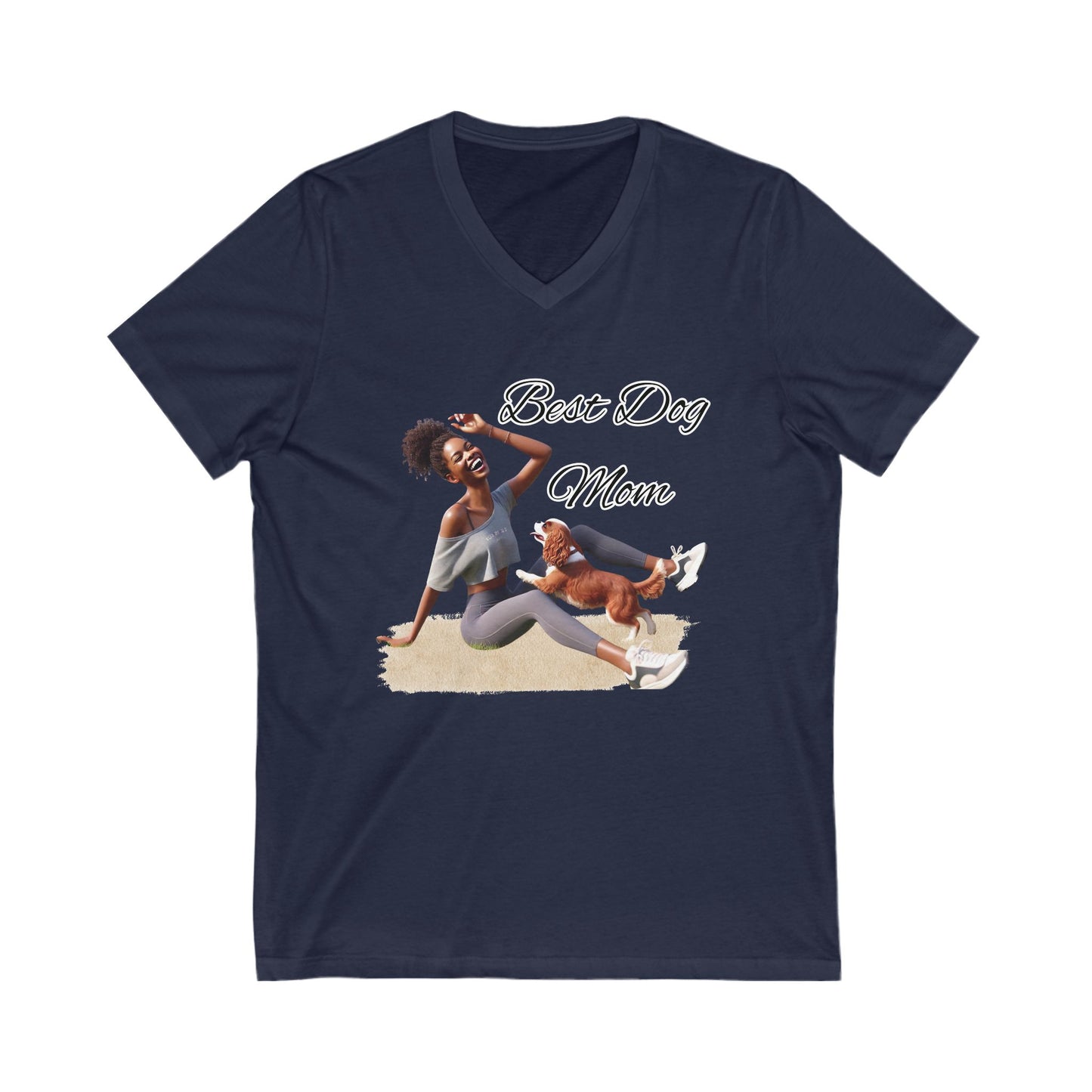 Best Dog Mom V-Neck Tee, Funny Dog Lover Shirt, Pet Mom Gift, Animal Lover Apparel, Casual Wear for Dog Owners
