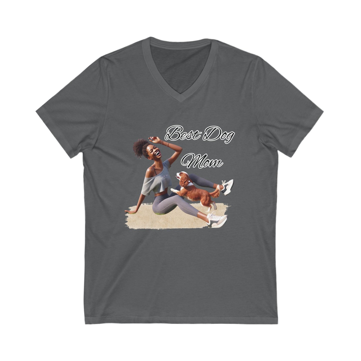 Best Dog Mom V-Neck Tee, Funny Dog Lover Shirt, Pet Mom Gift, Animal Lover Apparel, Casual Wear for Dog Owners