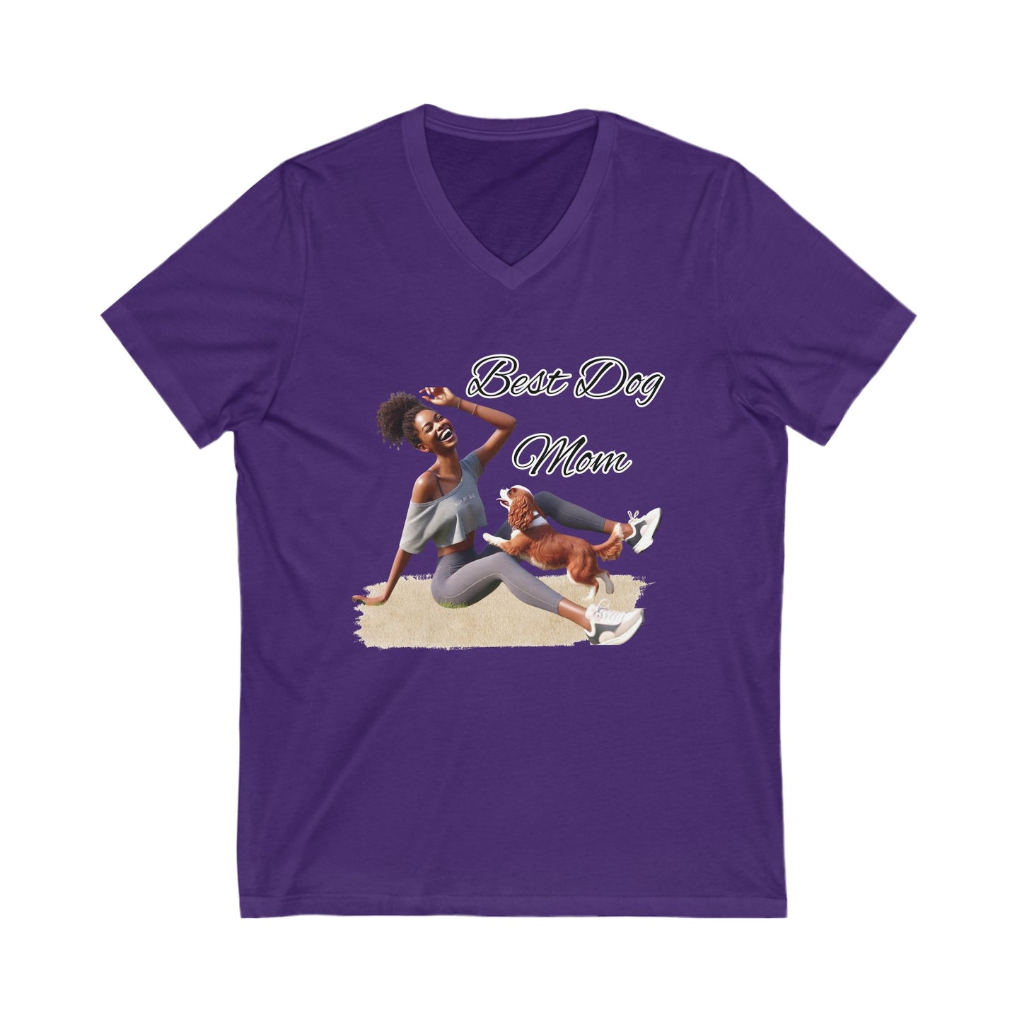 Best Dog Mom V-Neck Tee, Funny Dog Lover Shirt, Pet Mom Gift, Animal Lover Apparel, Casual Wear for Dog Owners