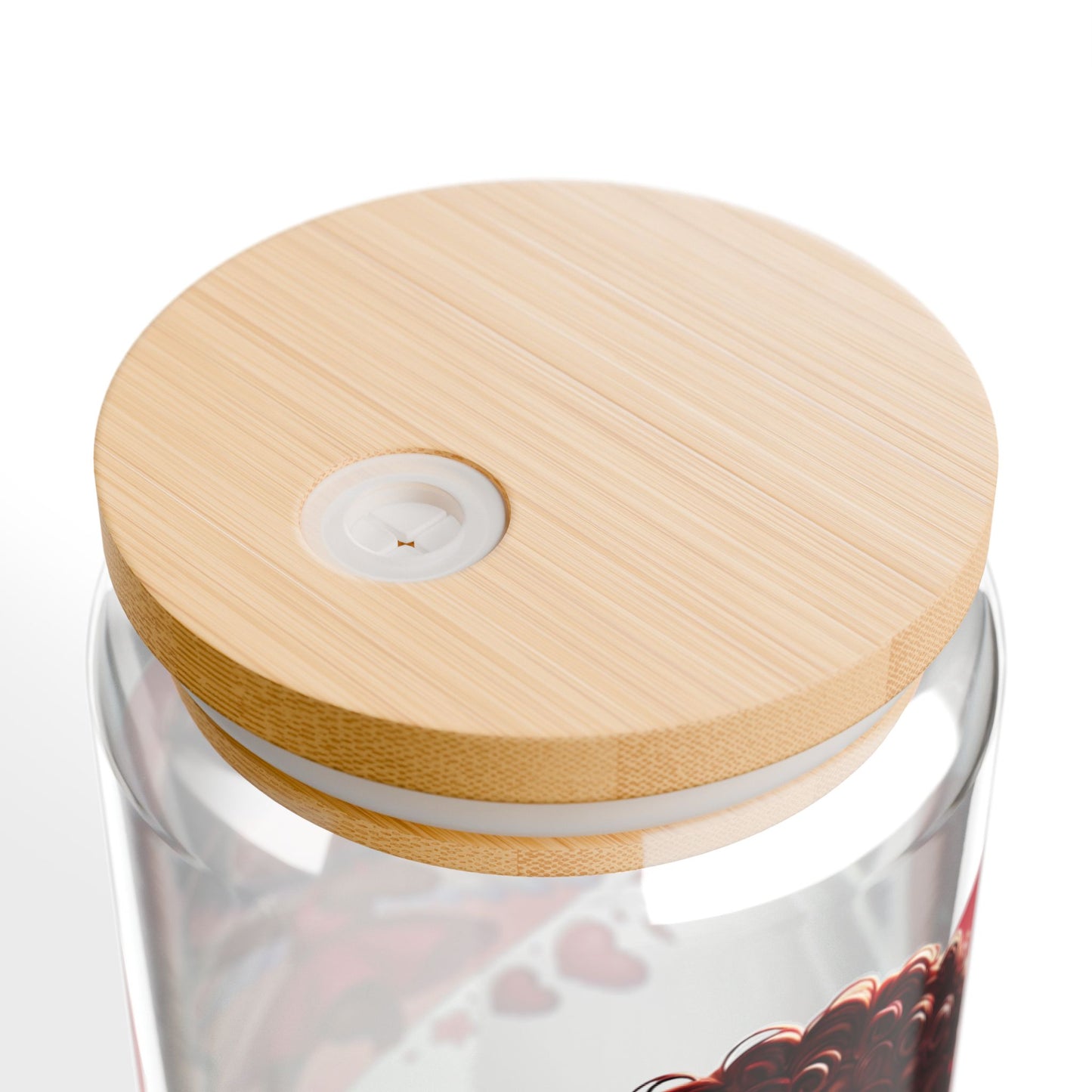 16oz Cupid Girl Sipper Glass — Cute Valentine Heart Straw Tumbler