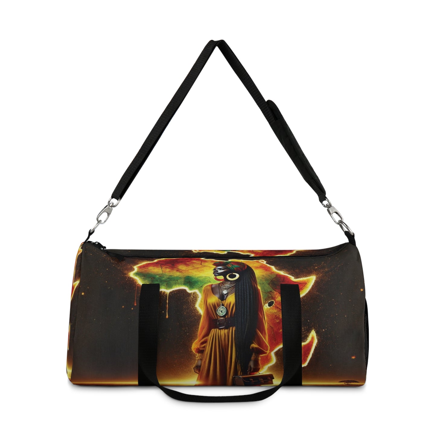 Afro Goddess Illustration Duffel Bag | Afrocentric Warrior Art