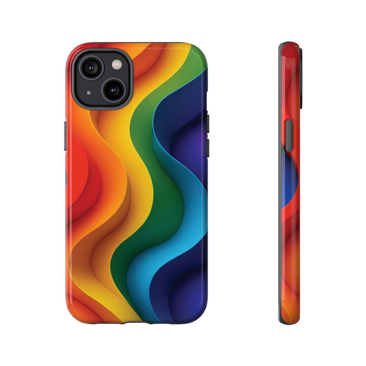 Colorful Wave Phone Case - Stylish & Durable Tough Cases, Trendy Phone Accessories, Gift for Tech Lovers, Pride Merchandise
