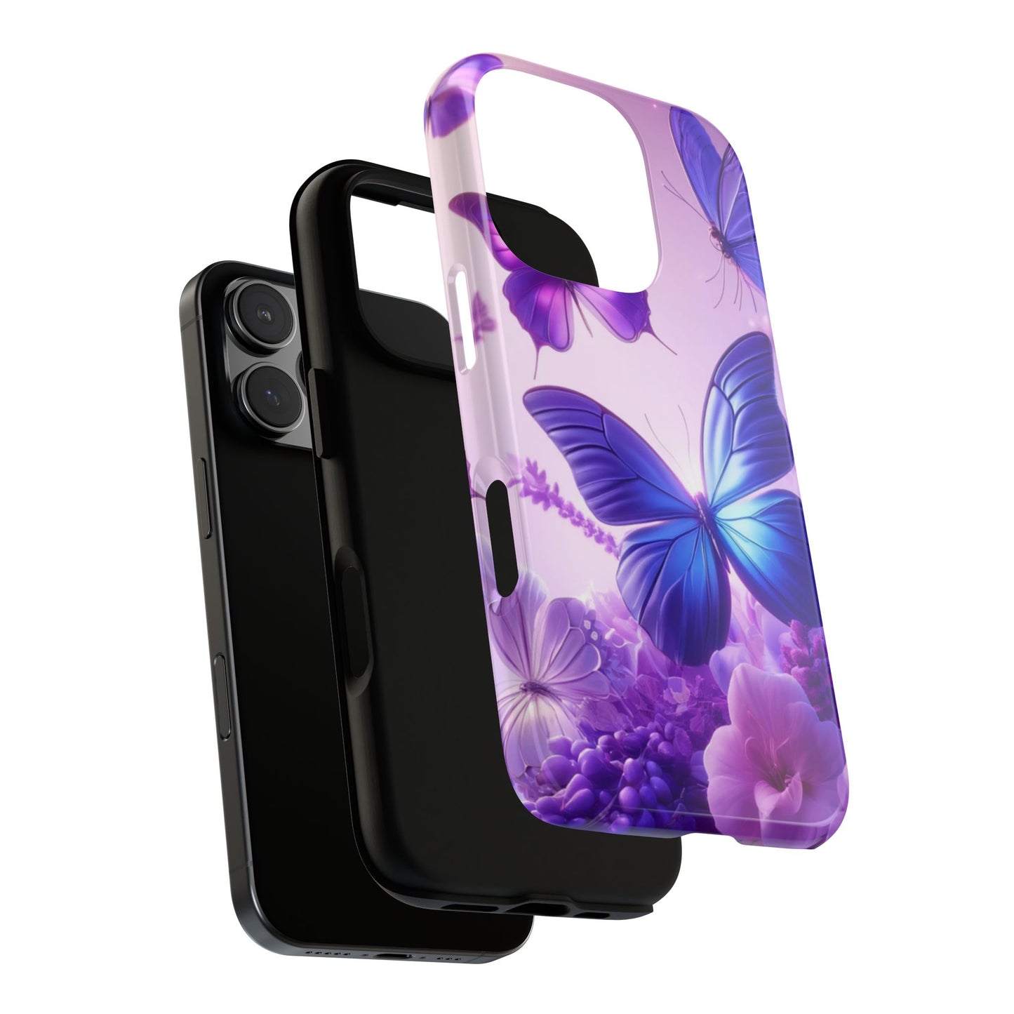 Colorful Butterfly Phone Case, Floral Phone Cover, Tough Cases, Gift for Nature Lovers, Spring Vibe, Elegant Design