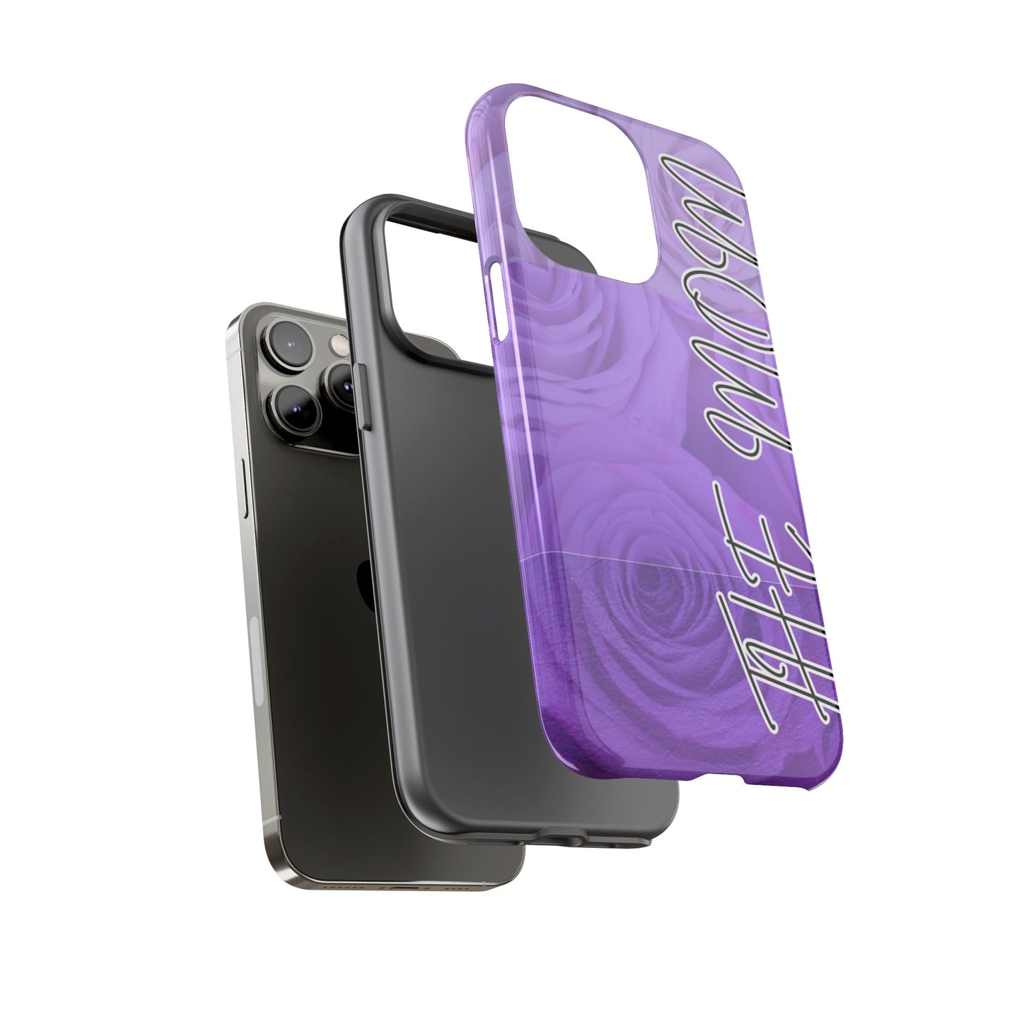 Floral Phone Case for Moms, Tough Cases, Purple Rose Design, Mother's Day Gift, Stylish Protection, Unique Mom Gift