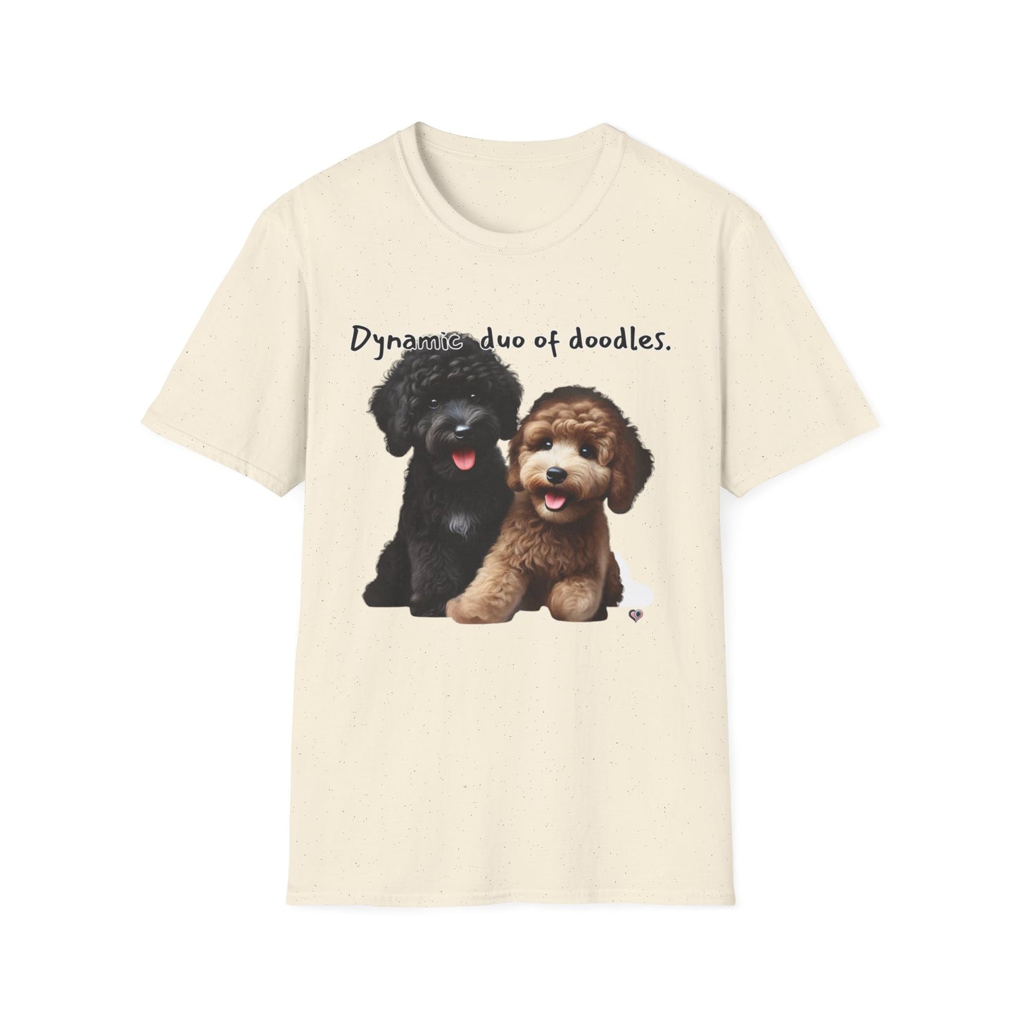 Dynamic Duo of Doodles Unisex T-Shirt, Cute Dog Lover Gift, Pet Owner Tee, Fun Animal Shirt, Perfect for Birthdays, Dog Lovers, Casual Wear