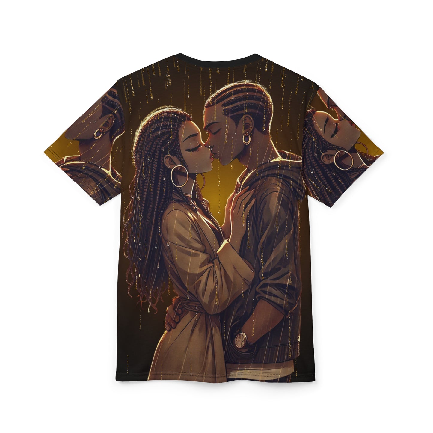 Romantic Couple Kiss Tee - All-Over Print Urban Love Shirt