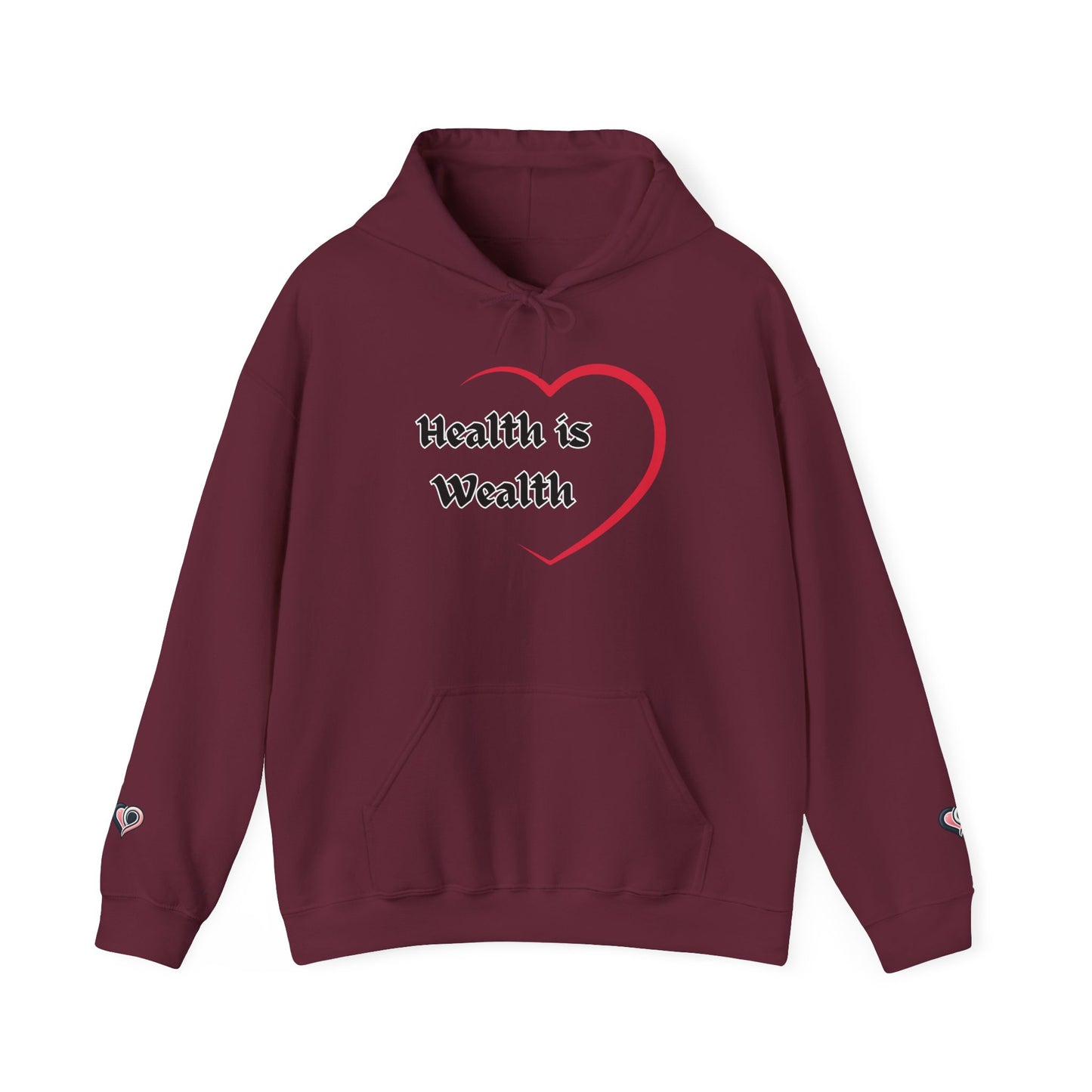Health is Wealth Hoodie, Motivational Sweatshirt, Unisex Pullover, Fitness Gift, Cozy Lounge Wear