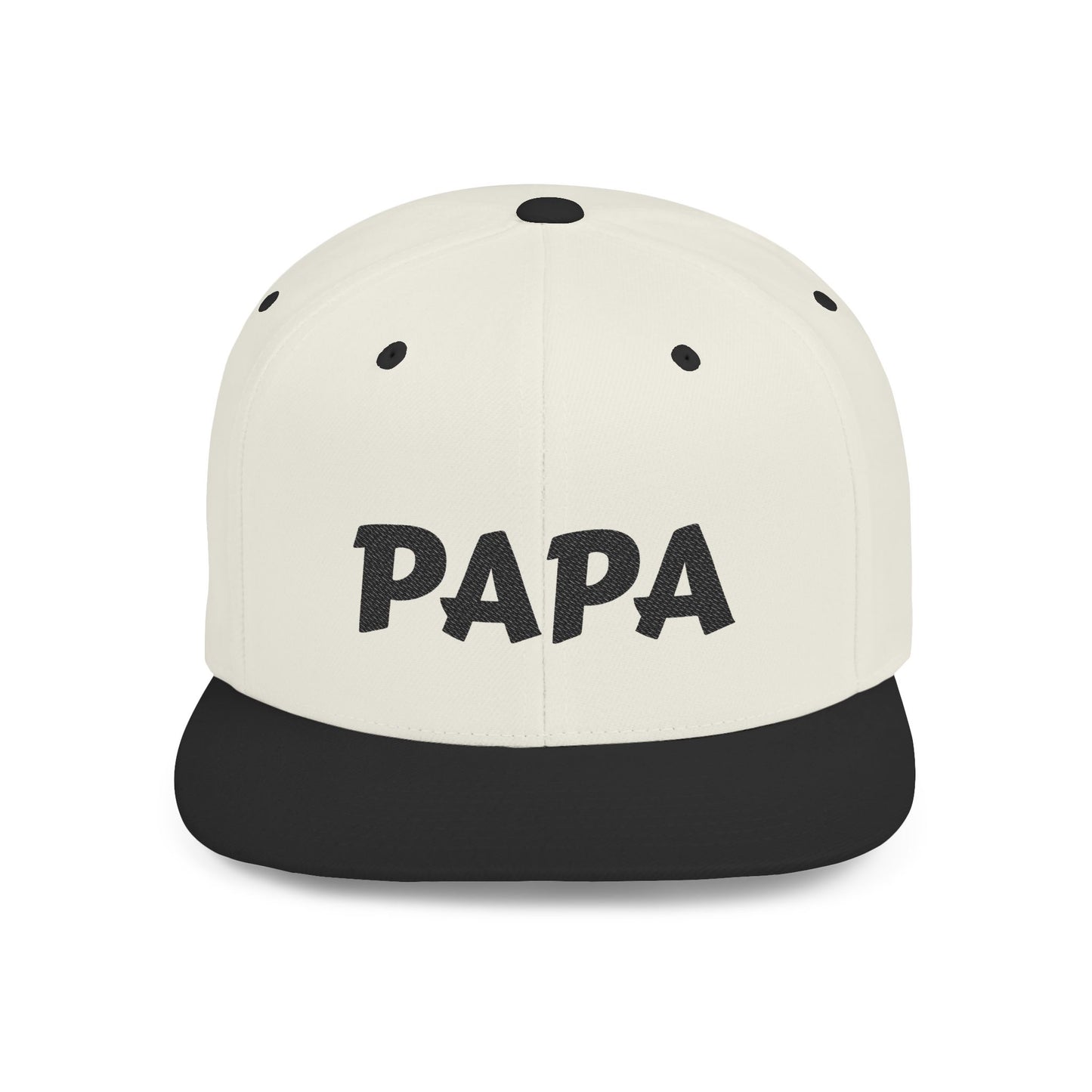 Custom 'Papa' Flat Bill Snapback Hat | Trendy Dad Cap, Gift for Father's Day, Birthday, Casual Wear, Everyday Style