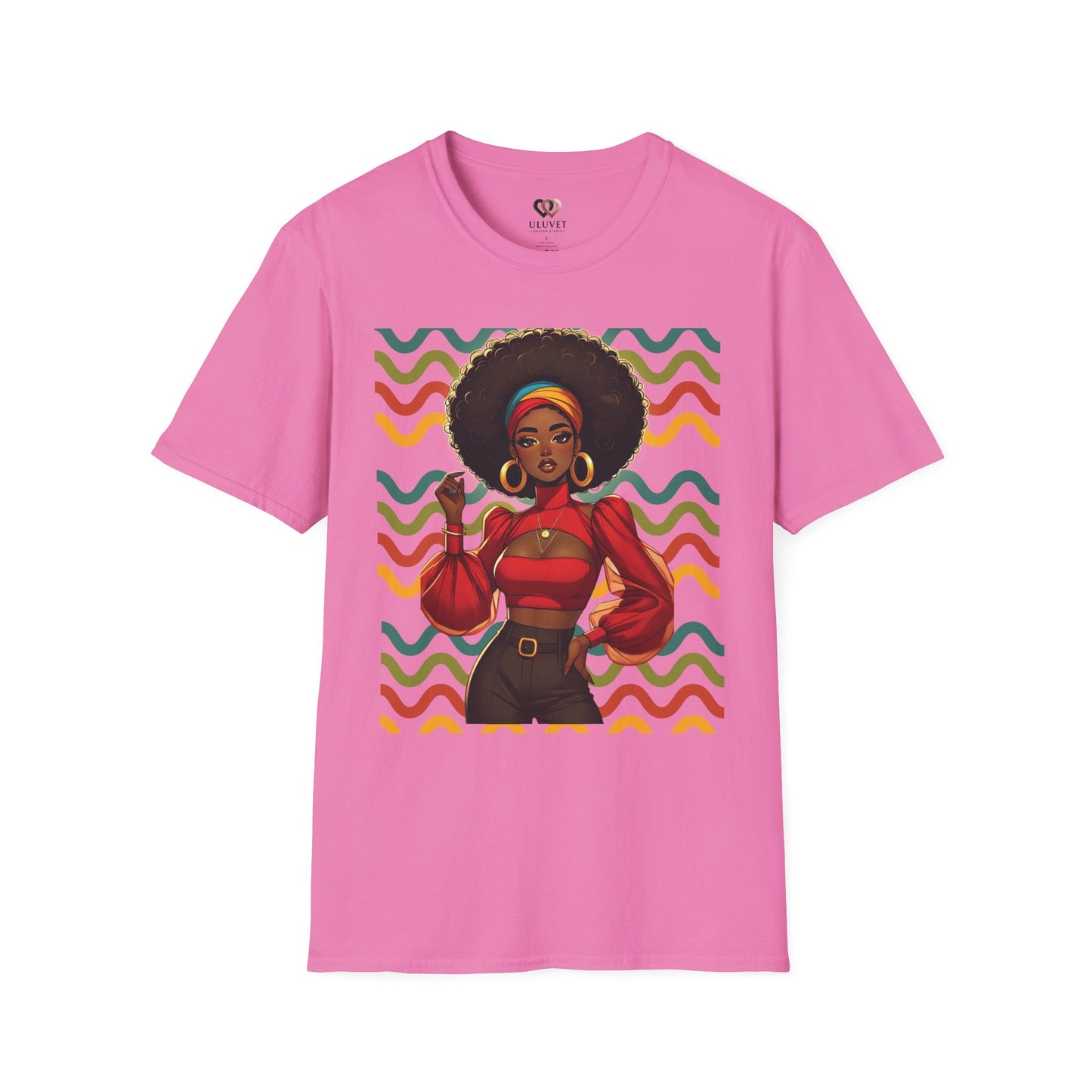 Afro Puff Fashion Tee — Retro Vibes Black Girl Magic T-Shirt