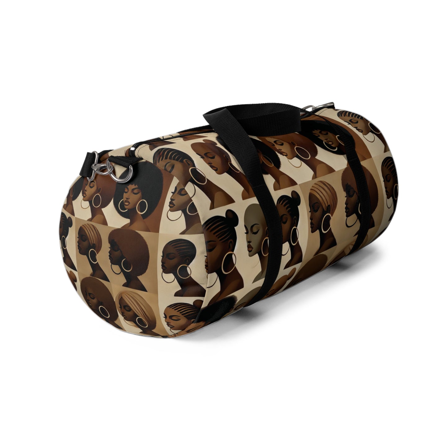 Afrocentric Women Pattern Duffel Bag | Brown Skin Tones, Headwraps