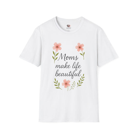 Mom's Life Beautiful T-Shirt, Perfect Gift for Moms, Mother's Day Tee, Floral Graphic Tee, Casual Wear, Mother's Day,