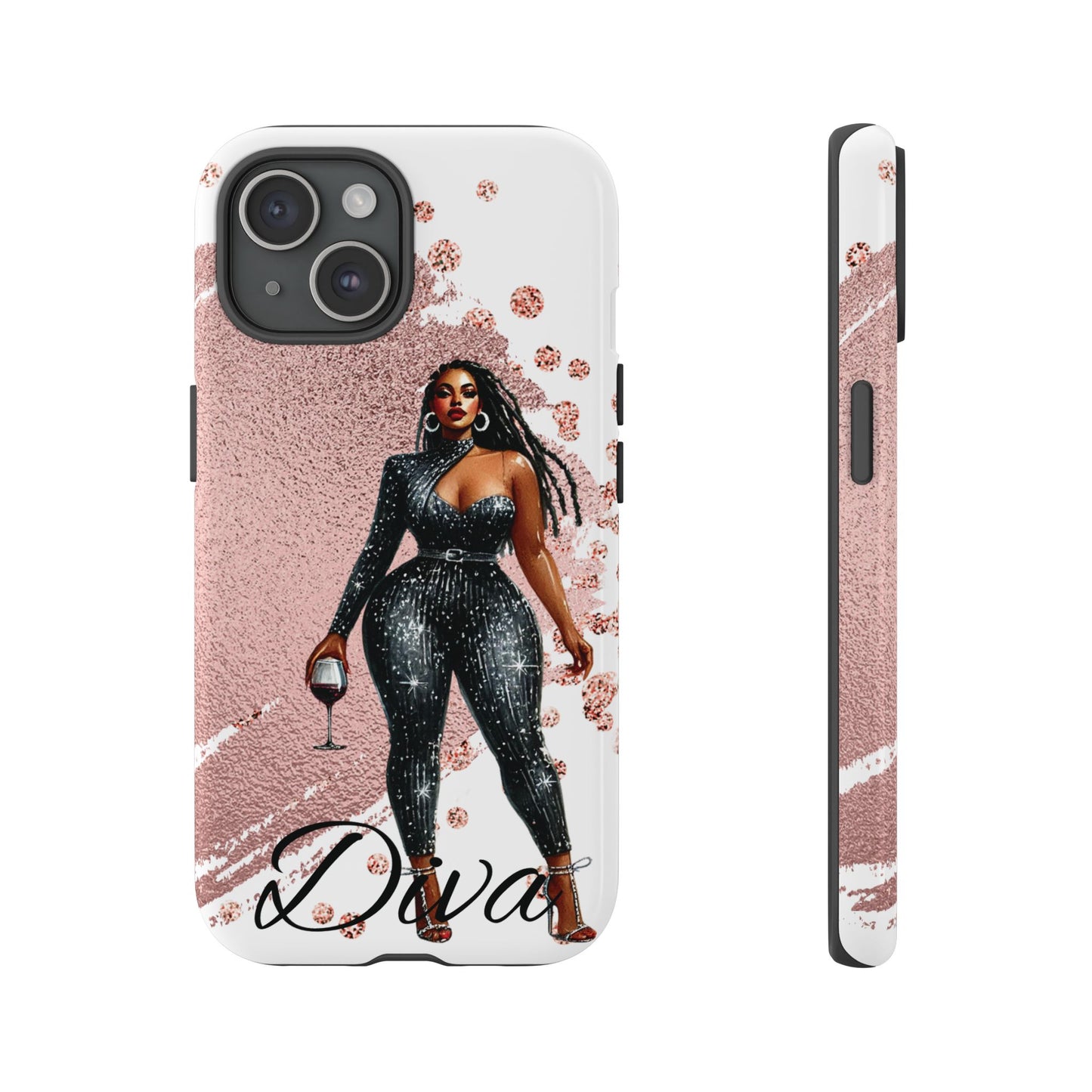 Glamorous Diva Cell Phone Case, Stylish Female Beauty Cover, Tough Cases for Women, Fabulous Girl Boss Accessories, Fashionable Lady Phone