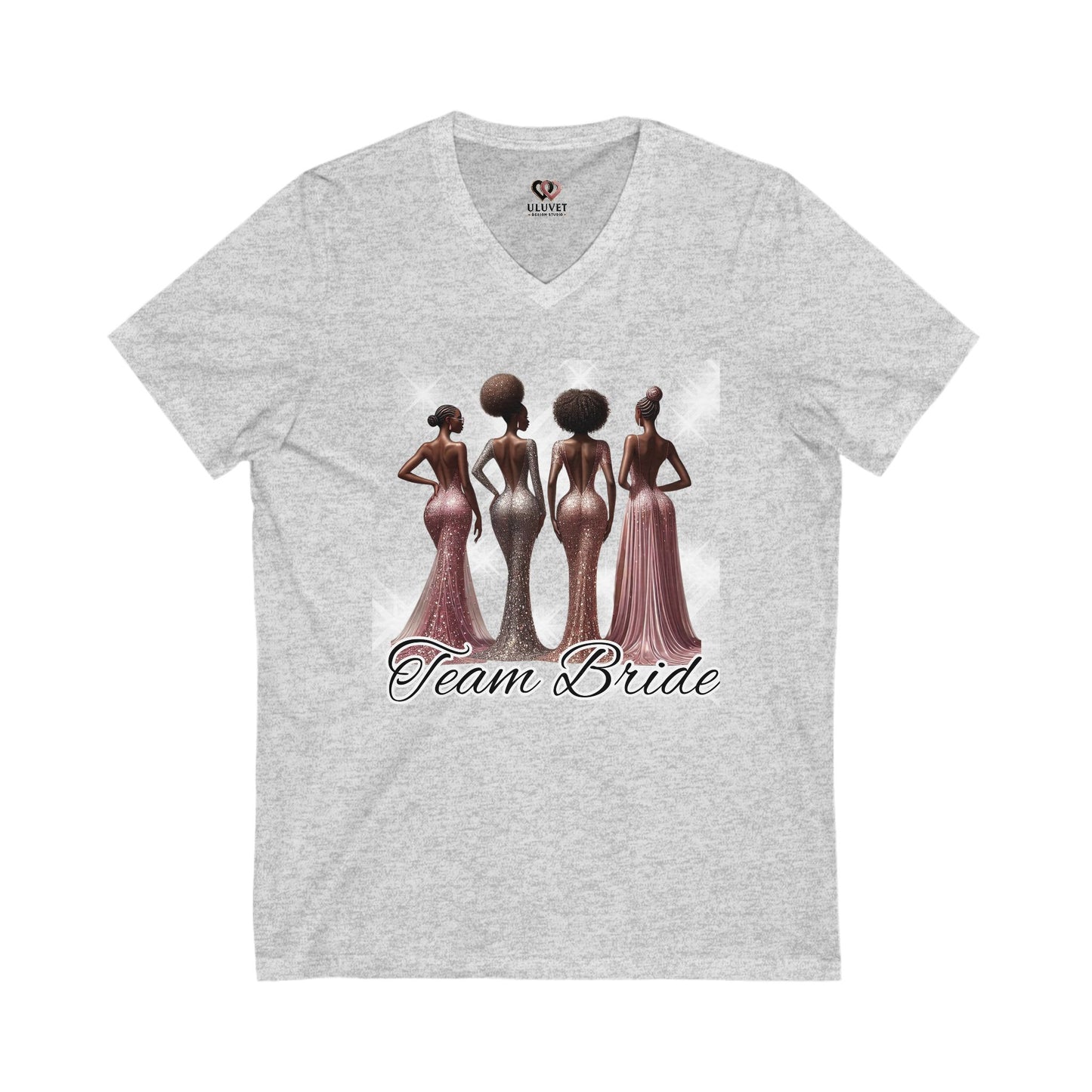 Team Bride Unisex V-Neck Tee, Bridal Party Shirt, Wedding Celebration Tee, Bachelorette Party Gift, Bridal Shower Outfit