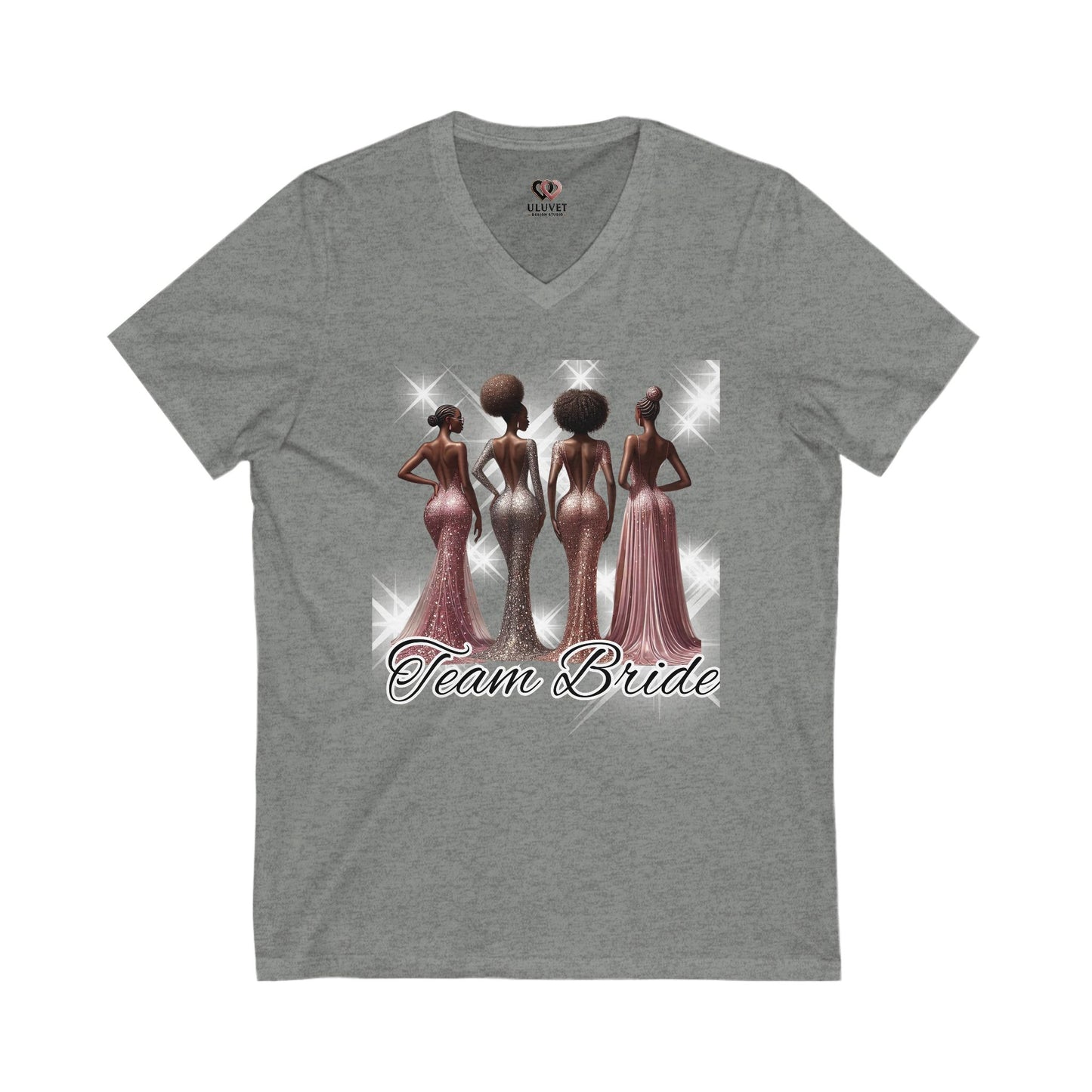 Team Bride Unisex V-Neck Tee, Bridal Party Shirt, Wedding Celebration Tee, Bachelorette Party Gift, Bridal Shower Outfit