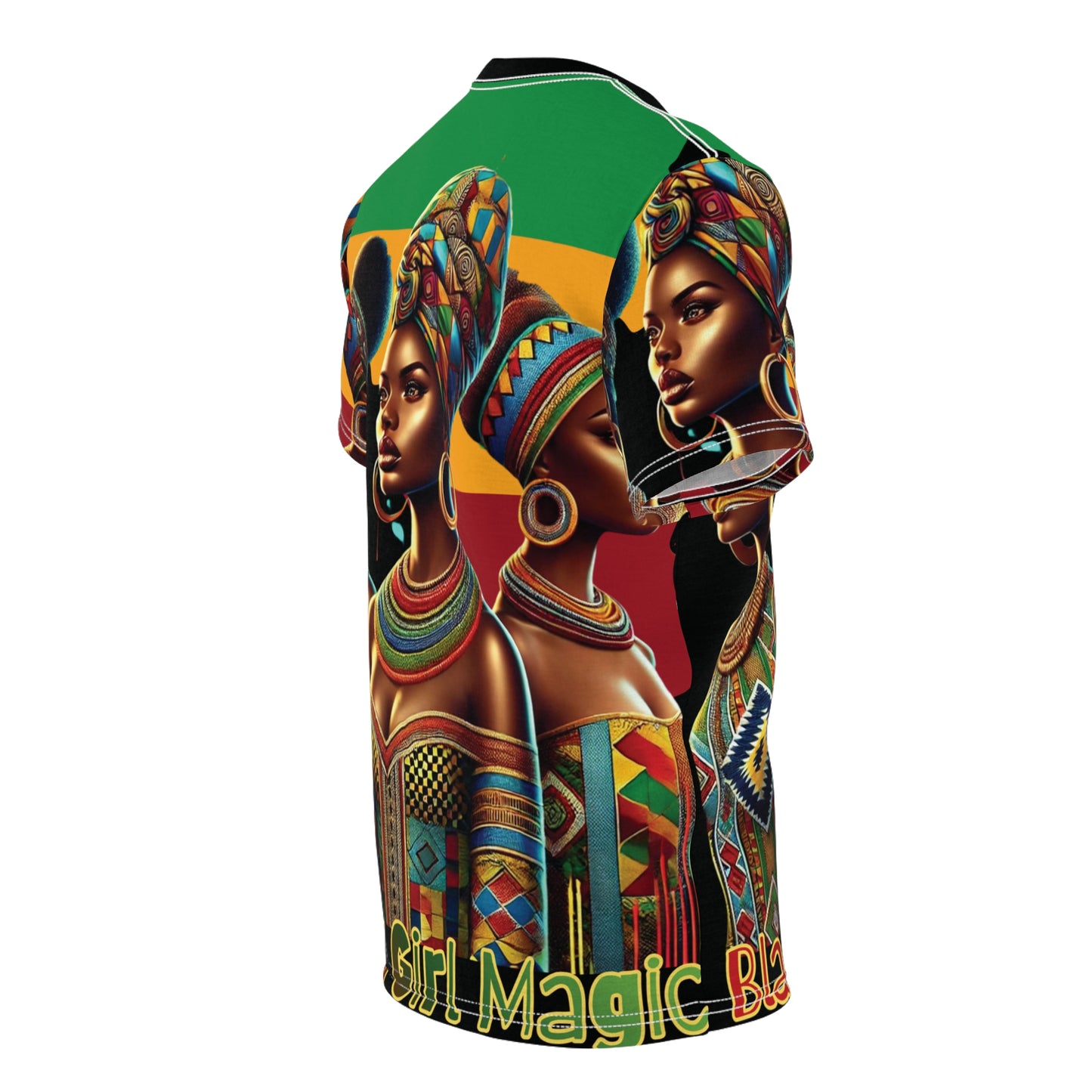 Black Girl Magic African Pattern Tee — Vibrant Afrocentric All-Over Print