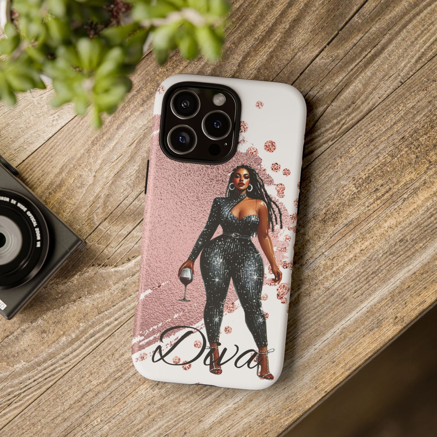 Glamorous Diva Cell Phone Case, Stylish Female Beauty Cover, Tough Cases for Women, Fabulous Girl Boss Accessories, Fashionable Lady Phone