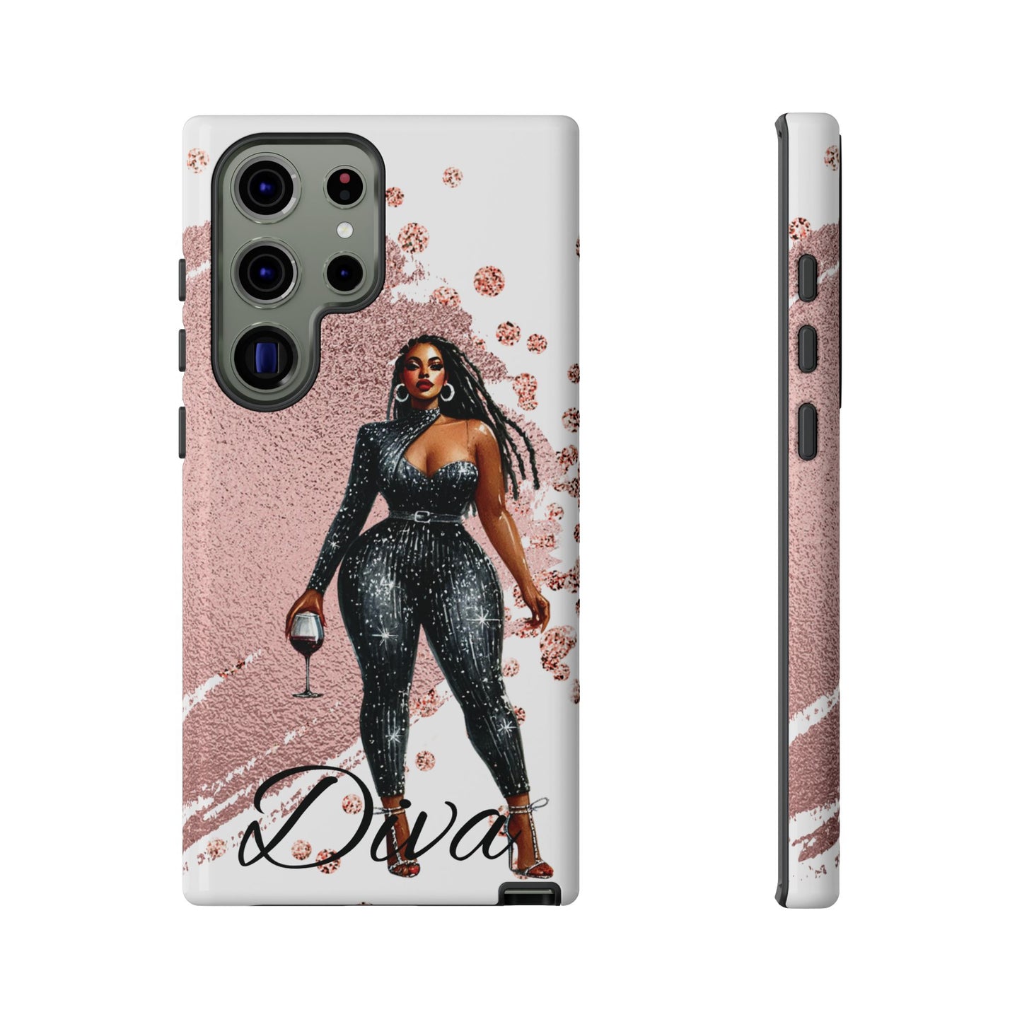 Glamorous Diva Cell Phone Case, Stylish Female Beauty Cover, Tough Cases for Women, Fabulous Girl Boss Accessories, Fashionable Lady Phone