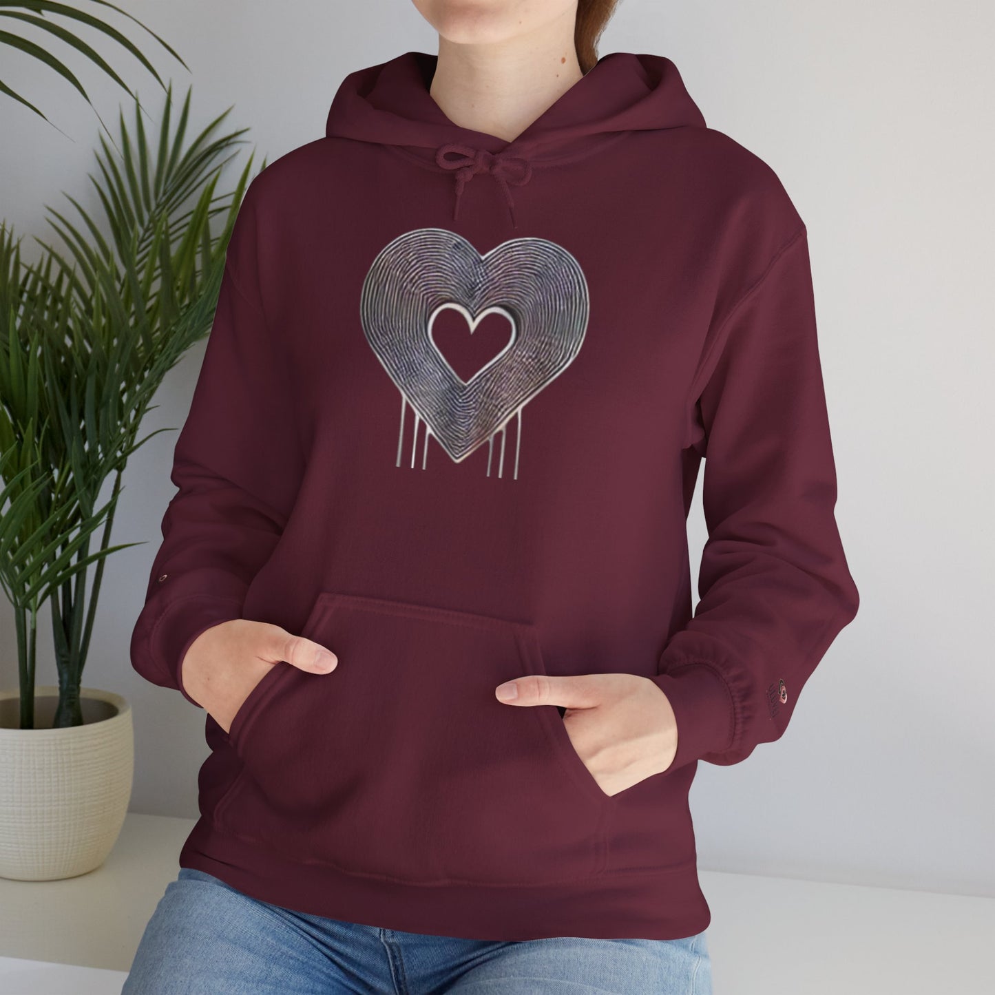 Heart Drip Unisex Hoodie, Cozy Pullover for Couples, Valentine's Day Gift, Cute Casualwear, Trendy Sweatshirt