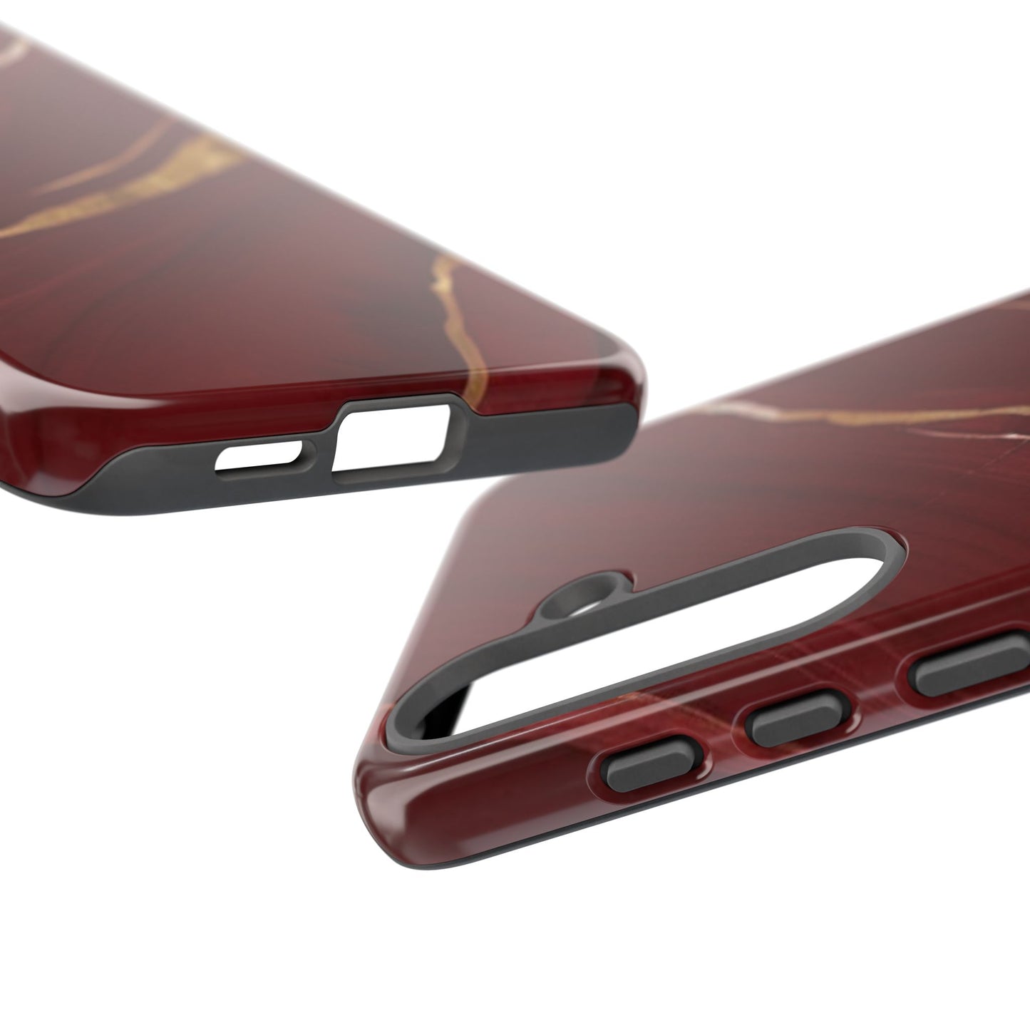 Elegant Red Marble Phone Case - Tough Cases, Stylish Phone Cover, Gift for Her, Luxe Cellphone Protection, Modern Accessories