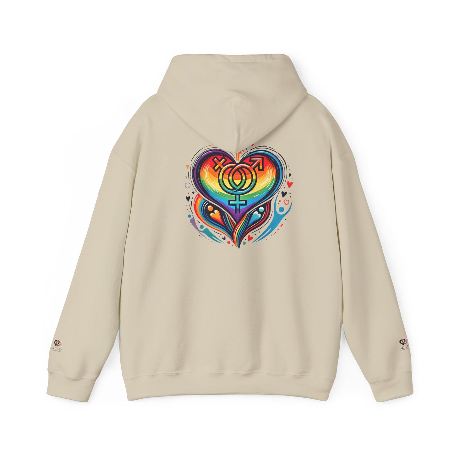 Pride Heart Hoodie, Rainbow Sweatshirt, LGBTQ+ Apparel, Unisex Pullover, Gift for Pride Month