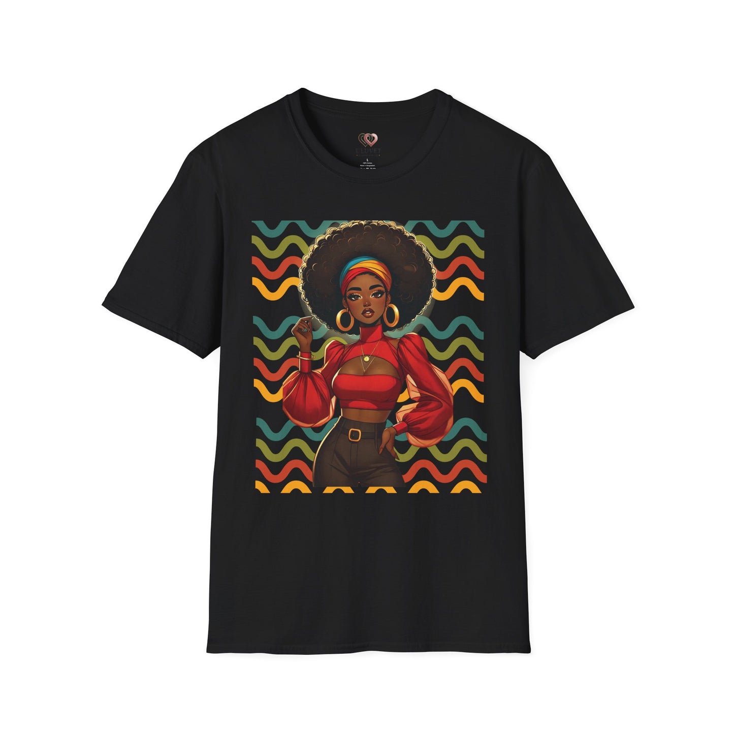 Afro Puff Fashion Tee — Retro Vibes Black Girl Magic T-Shirt