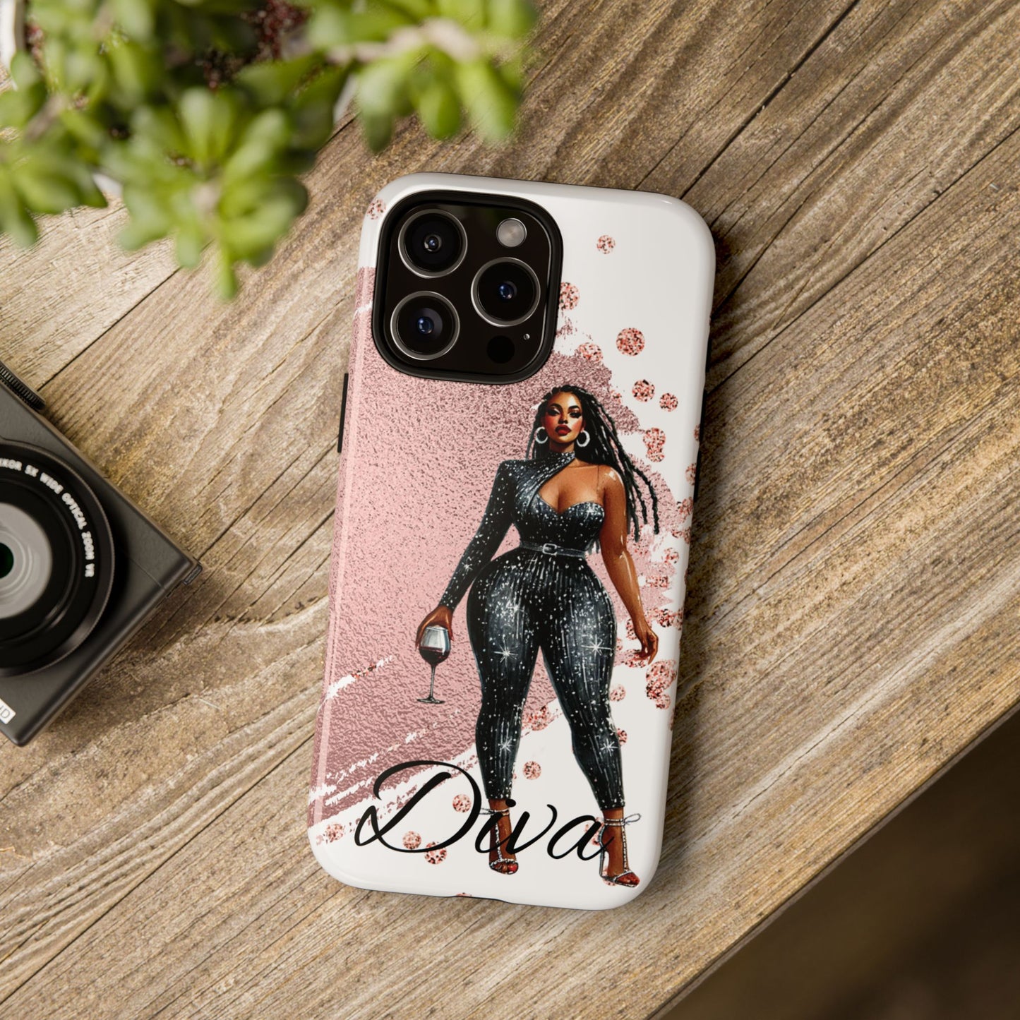 Glamorous Diva Cell Phone Case, Stylish Female Beauty Cover, Tough Cases for Women, Fabulous Girl Boss Accessories, Fashionable Lady Phone