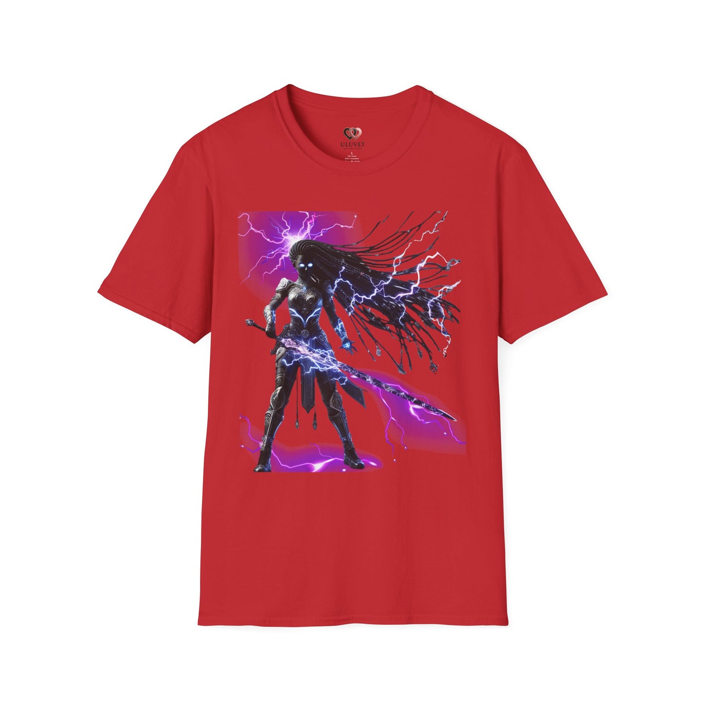 Electrifying Warrior T-Shirt - Unisex Softstyle Tee, Anime Apparel, Boutiques, Gifts for Gamers, Birthday Present, Casual Wear