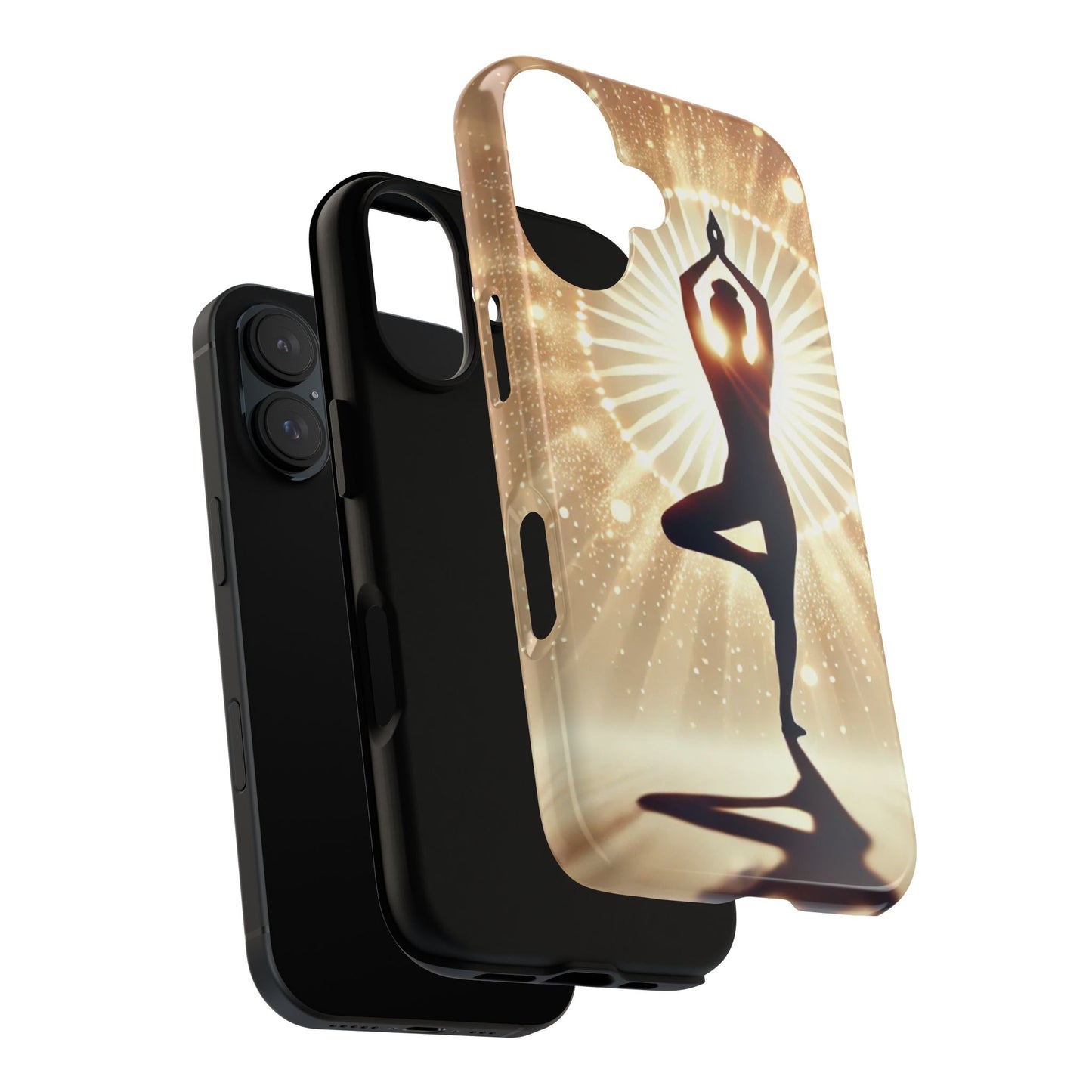 Yoga Phone Case, Glow in the Dark Tough Phone Cover, Inspirational Cell Phone Case, Gift for Yogis, Meditation Accessory