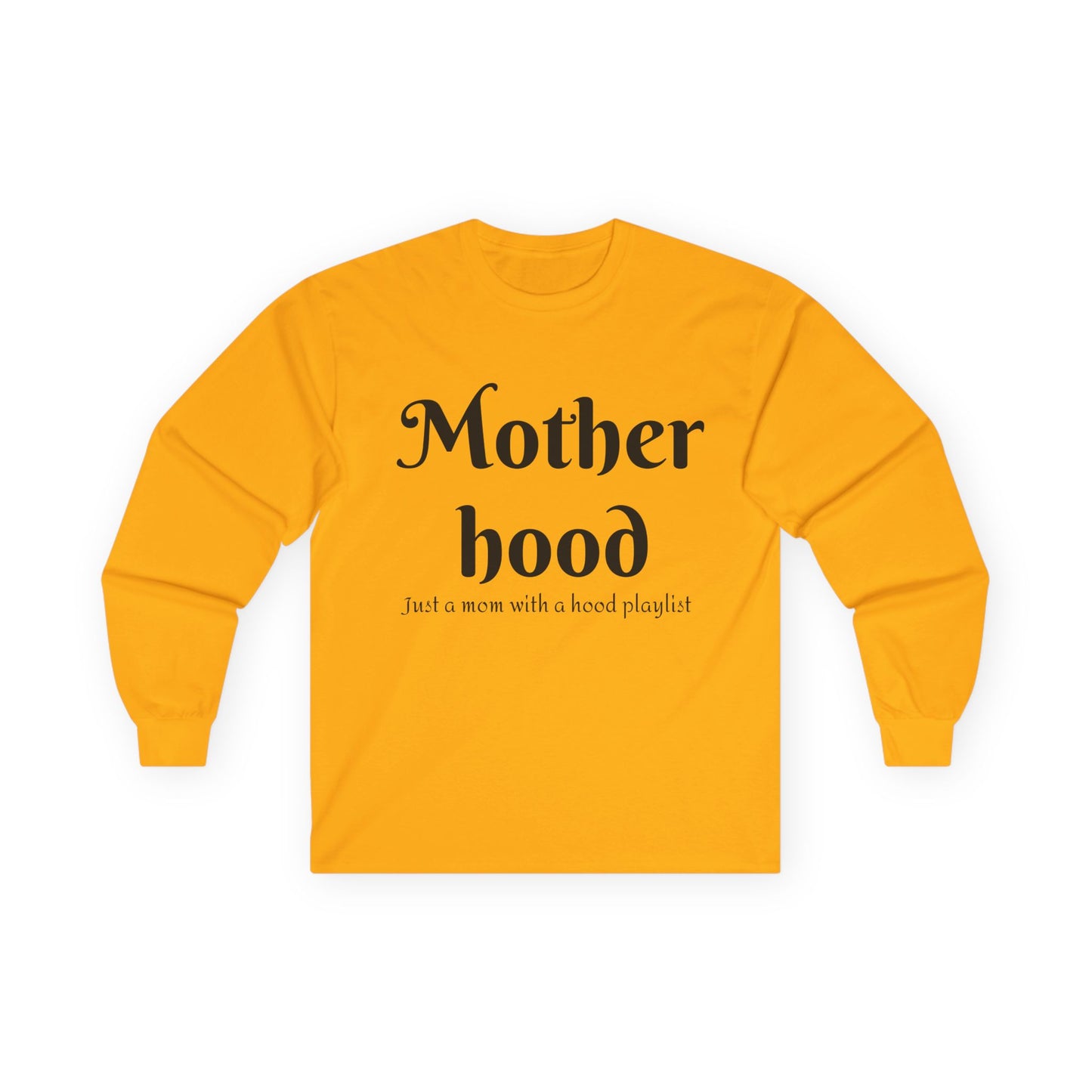 Motherhood Playlist Long Sleeve Tee, Gift for Moms, Casual Wear, Music Theme, Mother's Day Gift, Fun Family Shirt