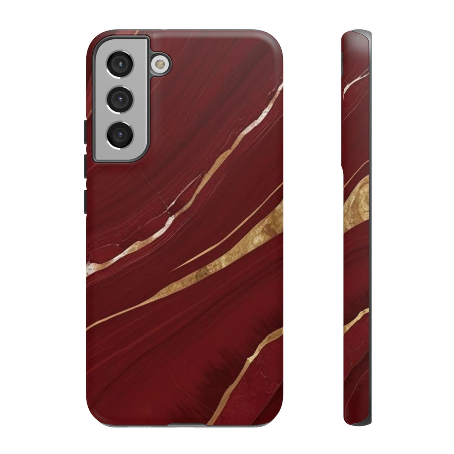 Elegant Red Marble Phone Case - Tough Cases, Stylish Phone Cover, Gift for Her, Luxe Cellphone Protection, Modern Accessories