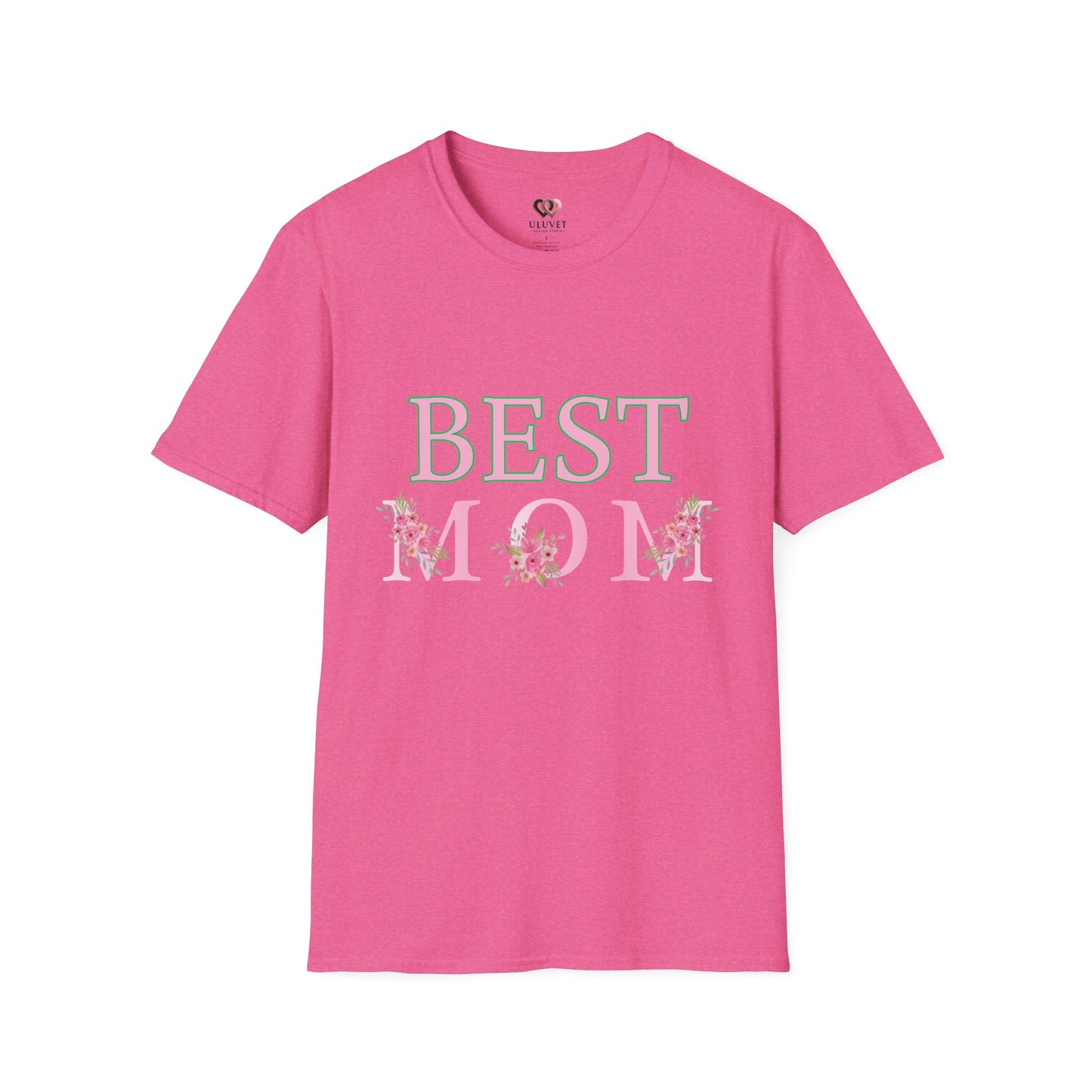Best Mom Unisex Softstyle T-Shirt | Perfect Gift for Mother's Day, Birthday, Casual Wear, Floral Design, Family Gatherings