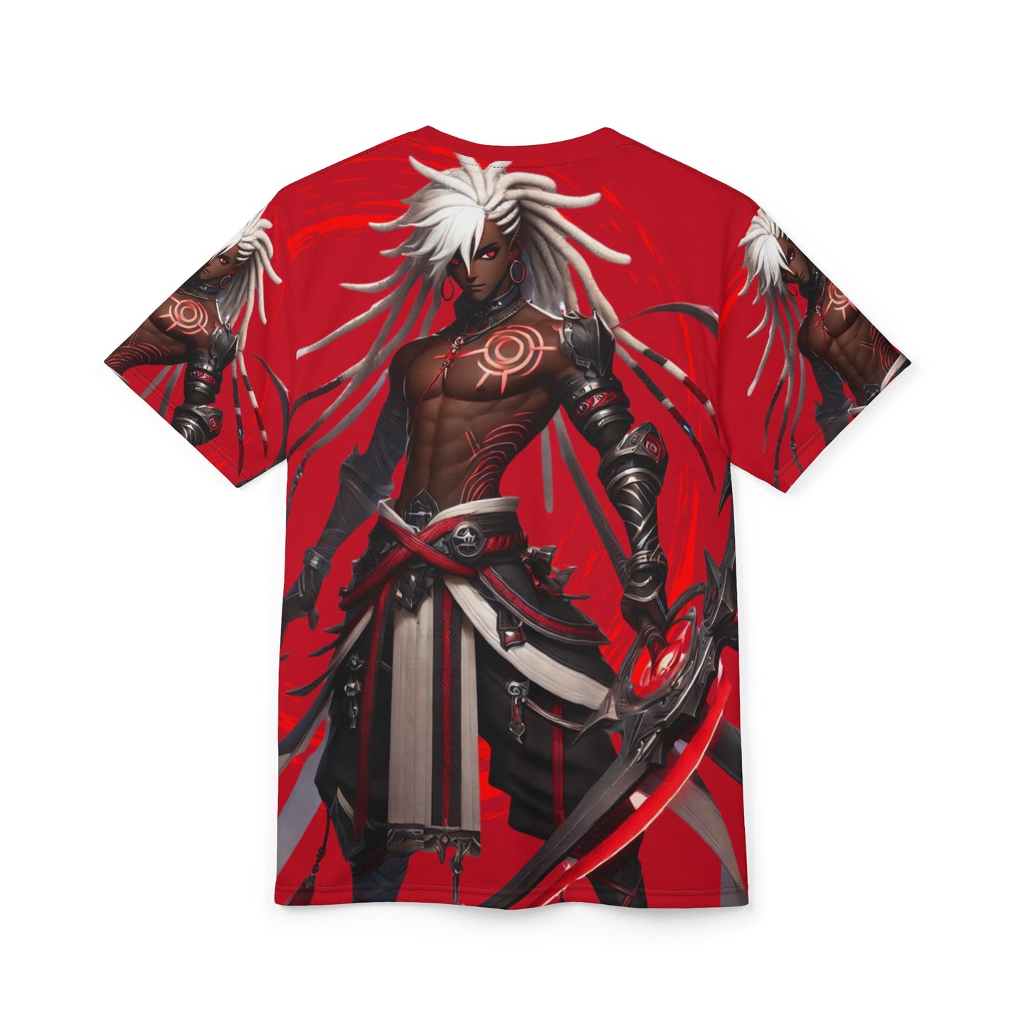Warrior God All-Over Print Tee — Dark Fantasy Anime Character