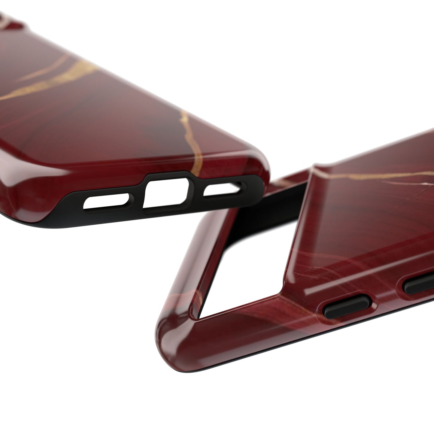 Elegant Red Marble Phone Case - Tough Cases, Stylish Phone Cover, Gift for Her, Luxe Cellphone Protection, Modern Accessories