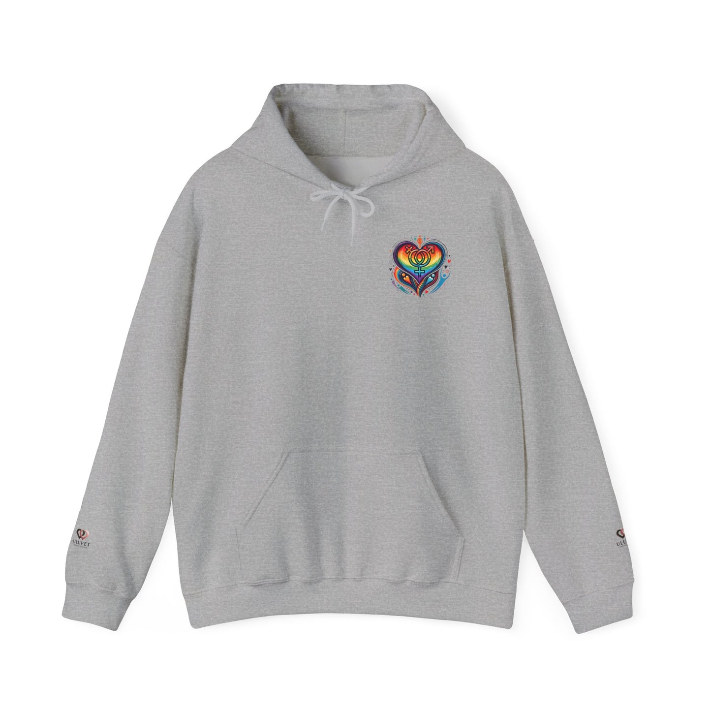 Pride Heart Hoodie, Rainbow Sweatshirt, LGBTQ+ Apparel, Unisex Pullover, Gift for Pride Month