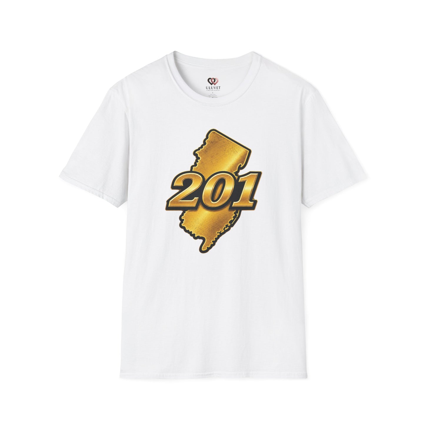 New Jersey 201 Area Code Gold T-Shirt