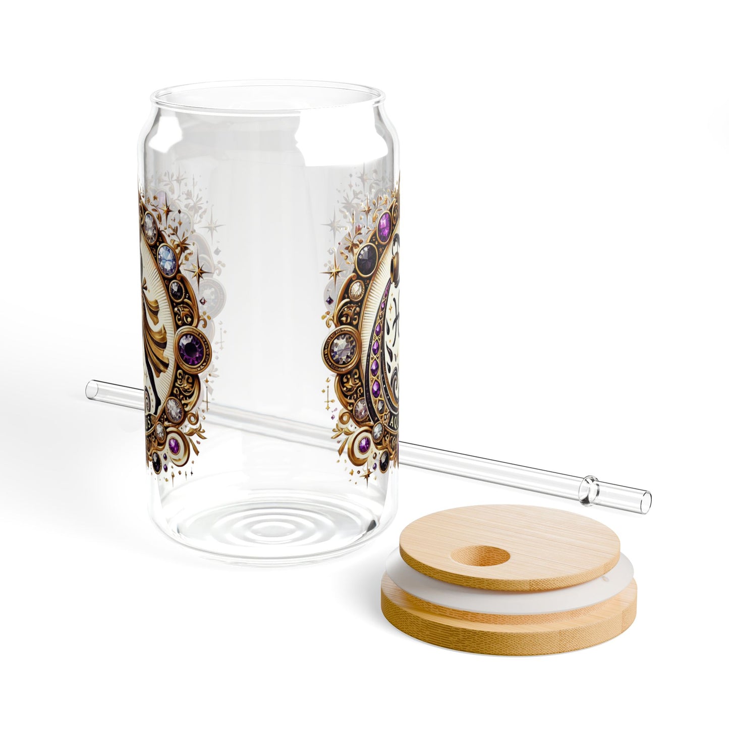 Astrological Sipper Glass, Zodiac Drinkware, Unique Gifts for Astrology Lovers, Boho Home Decor, Perfect for Birthday Celebrations