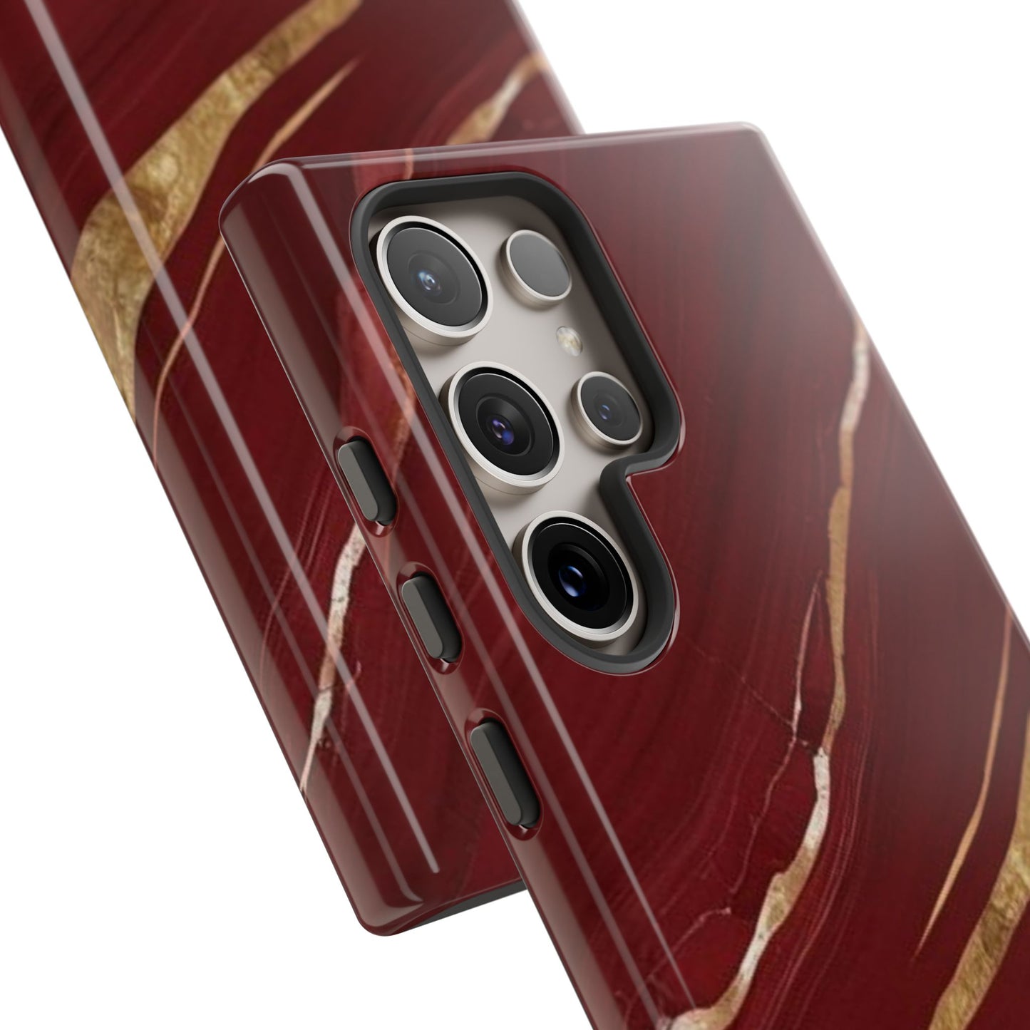 Elegant Red Marble Phone Case - Tough Cases, Stylish Phone Cover, Gift for Her, Luxe Cellphone Protection, Modern Accessories