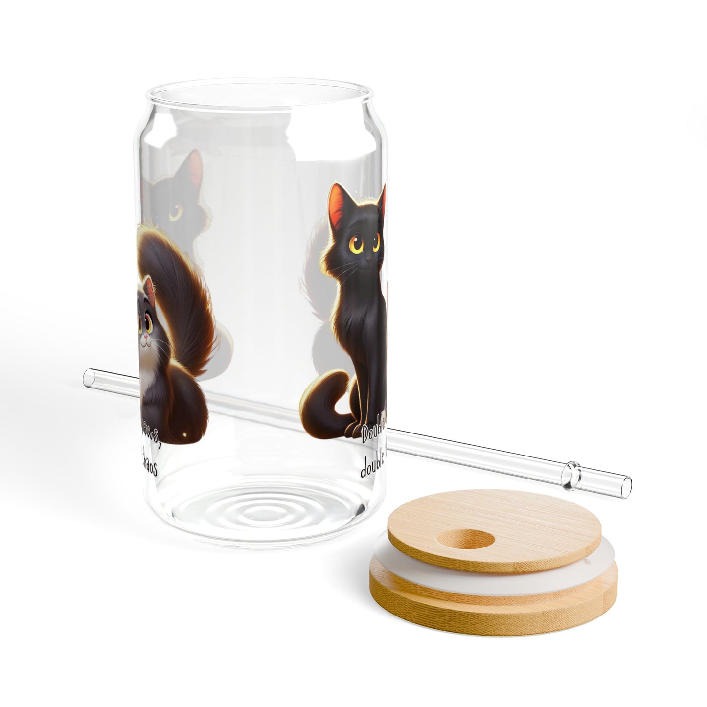 Adorable Cat-Themed Sipper Glass, Perfect for Pet Lovers, Gifts for Cat Owners, Unique Drinkware, Cute Kitchen Decor, Fun Cat Gifts