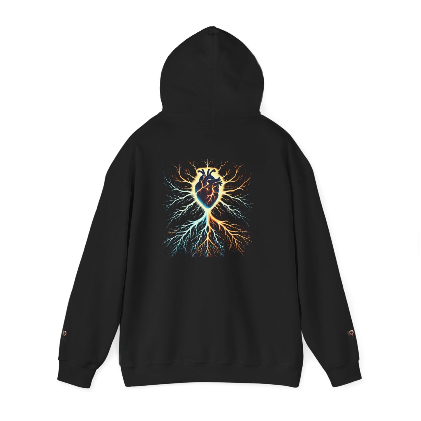 Bohemian Heart Tree Hoodie - Unisex Heavy Blend Sweatshirt, Cozy Gift, Spiritual Style, Nature Lover Apparel, Unique Hoodie