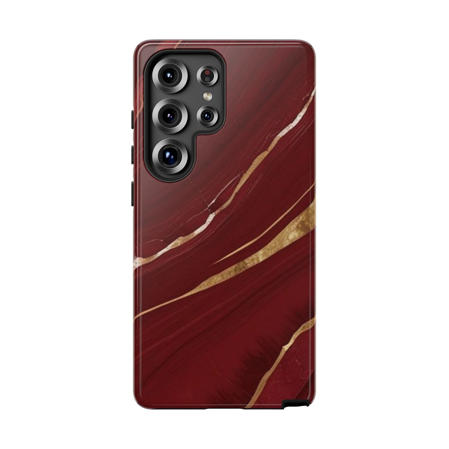 Elegant Red Marble Phone Case - Tough Cases, Stylish Phone Cover, Gift for Her, Luxe Cellphone Protection, Modern Accessories
